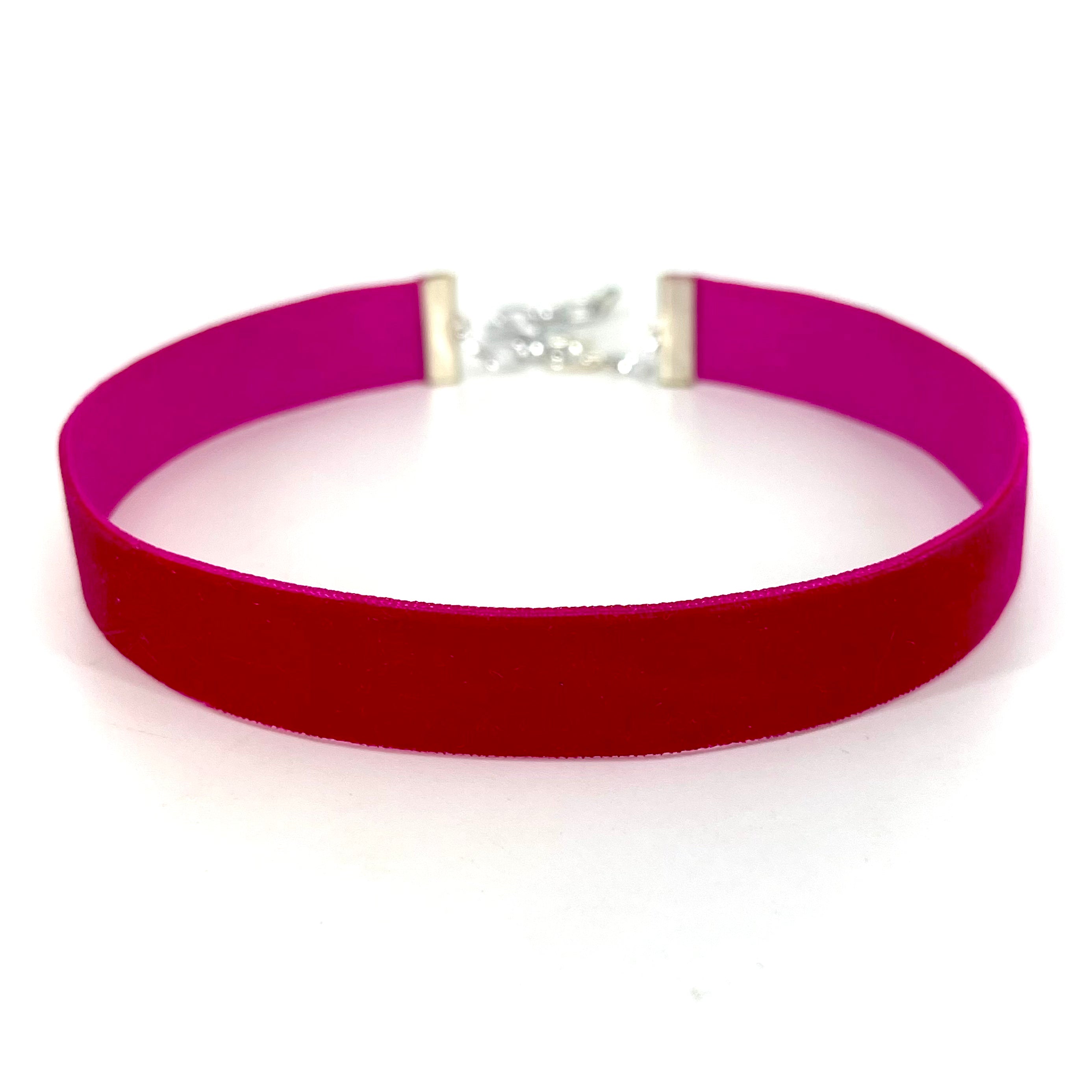 Fuchsia Velvet Choker - Made to Measure
