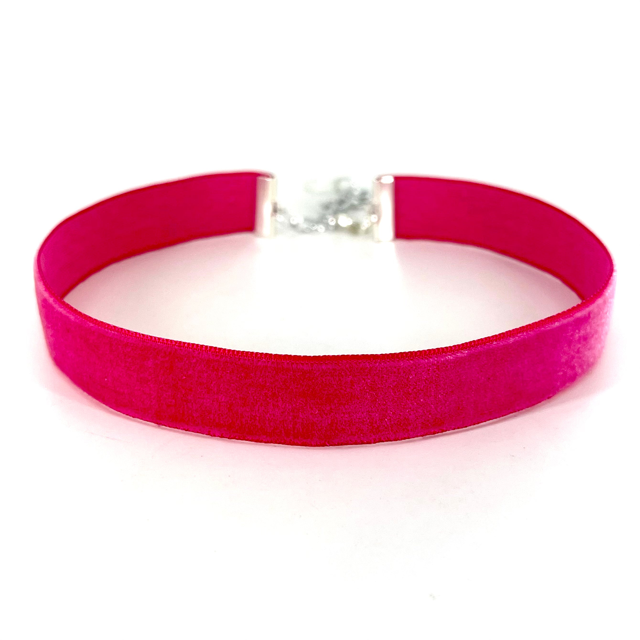 Hot Pink Velvet Choker - Made to Measure