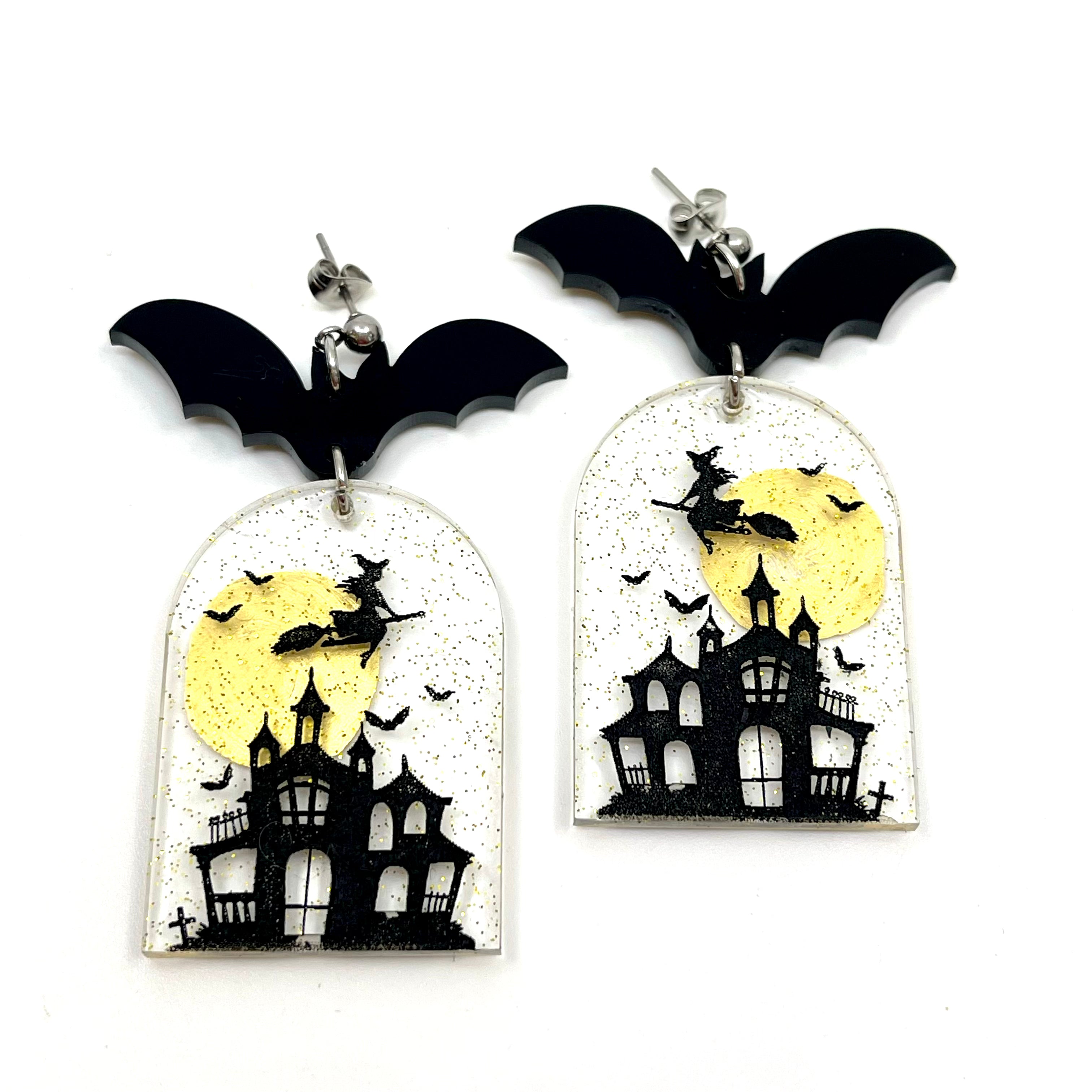 Haunted House Halloween Earrings