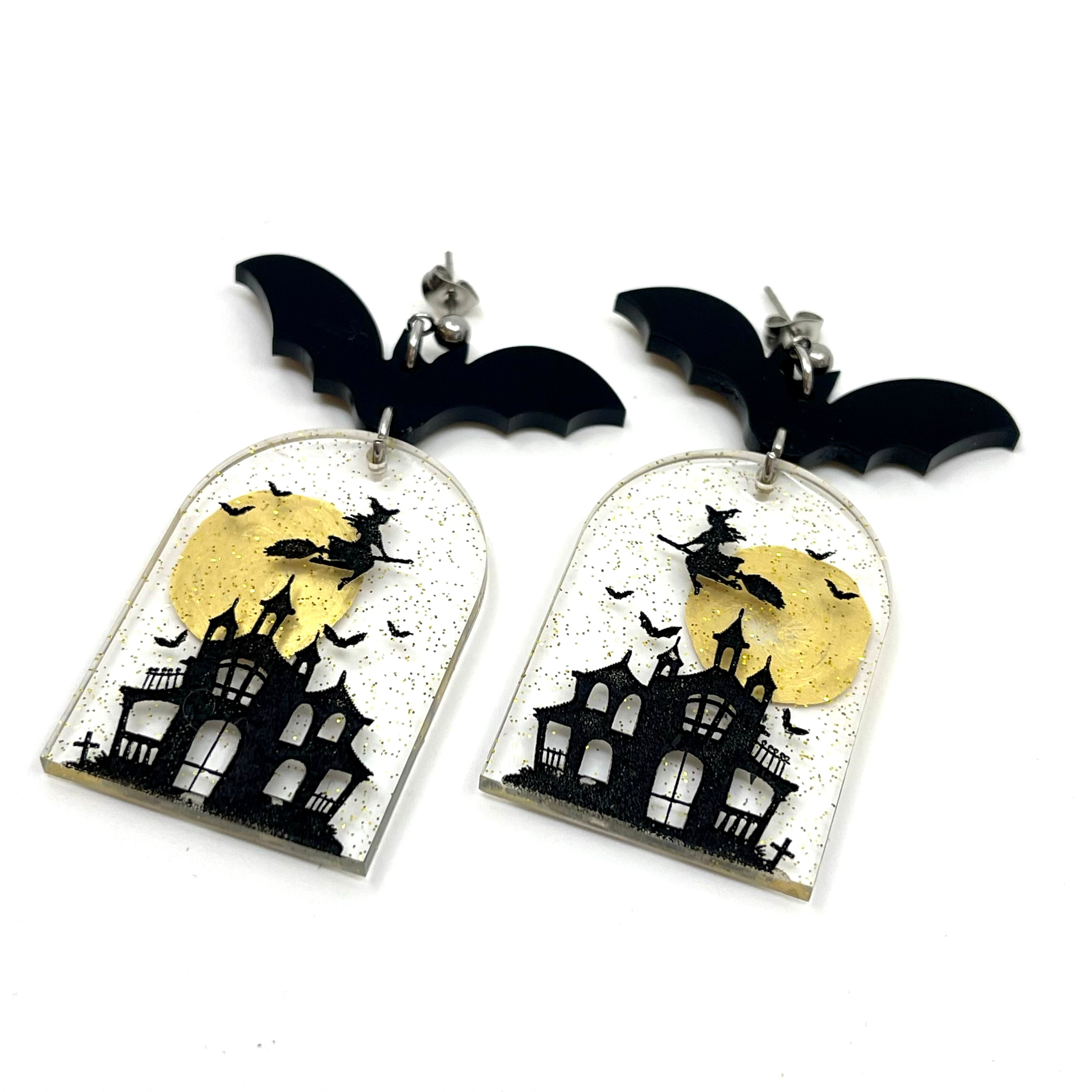 Haunted House Halloween Earrings