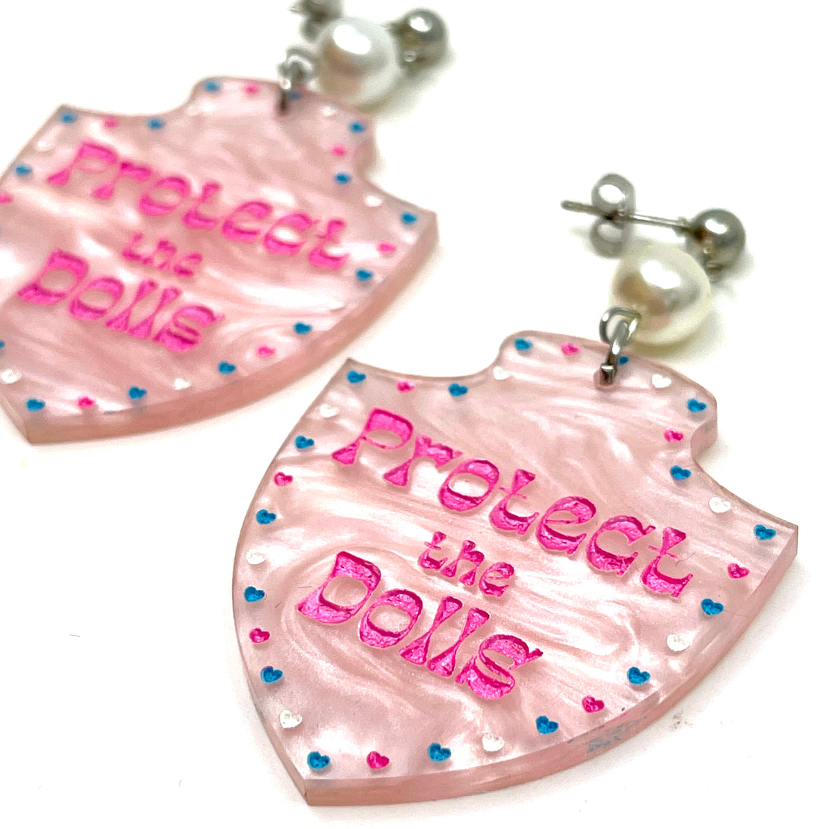 Protect the Dolls - Shield Earrings