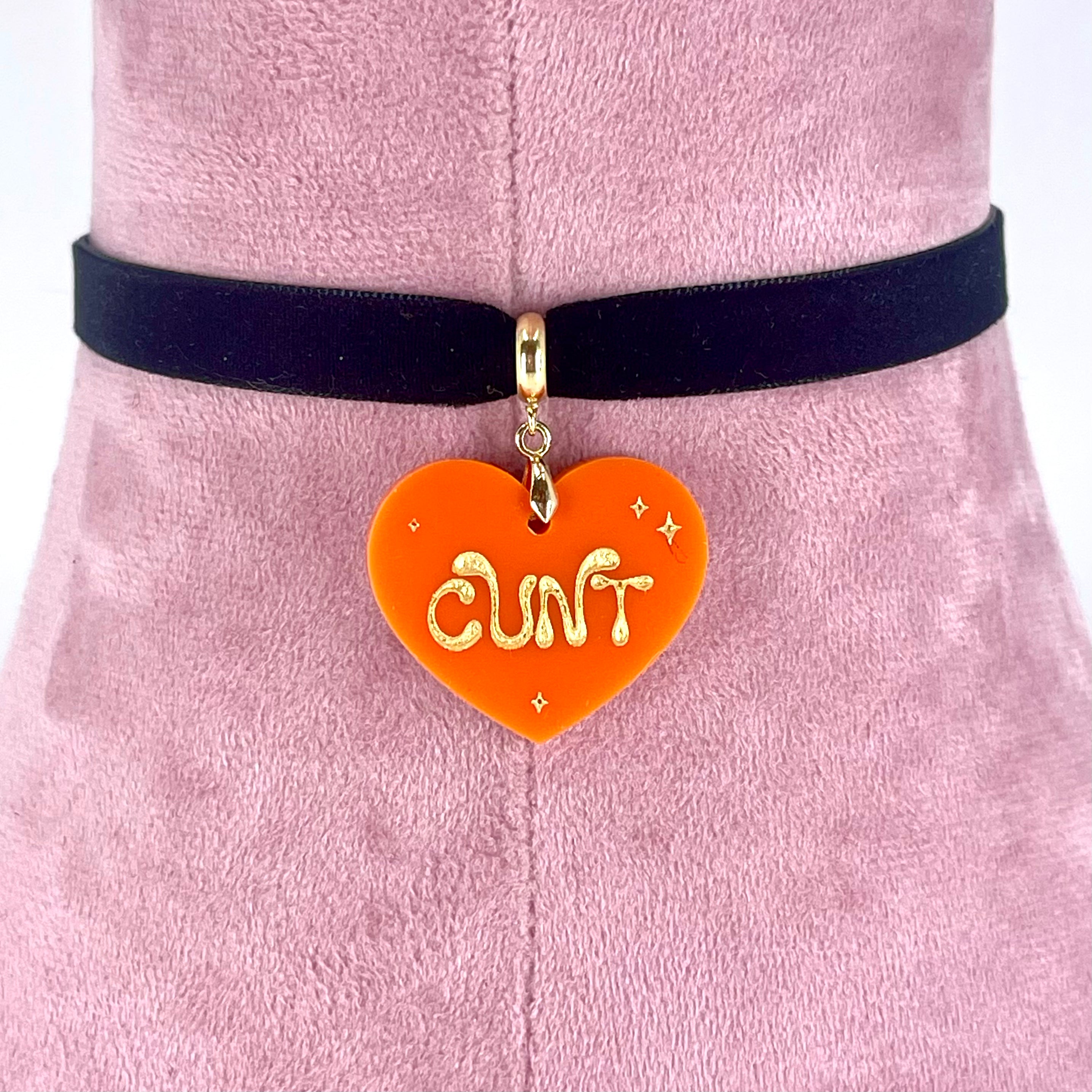 Custom Engraved Heart Mini Velvet Choker