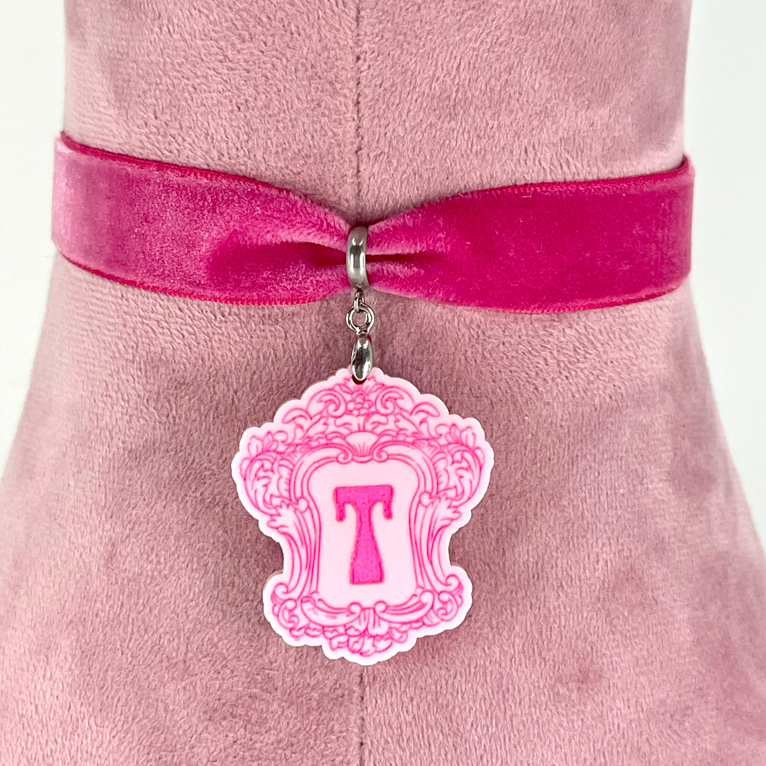 Hollywood Regency Monogram Velvet Choker