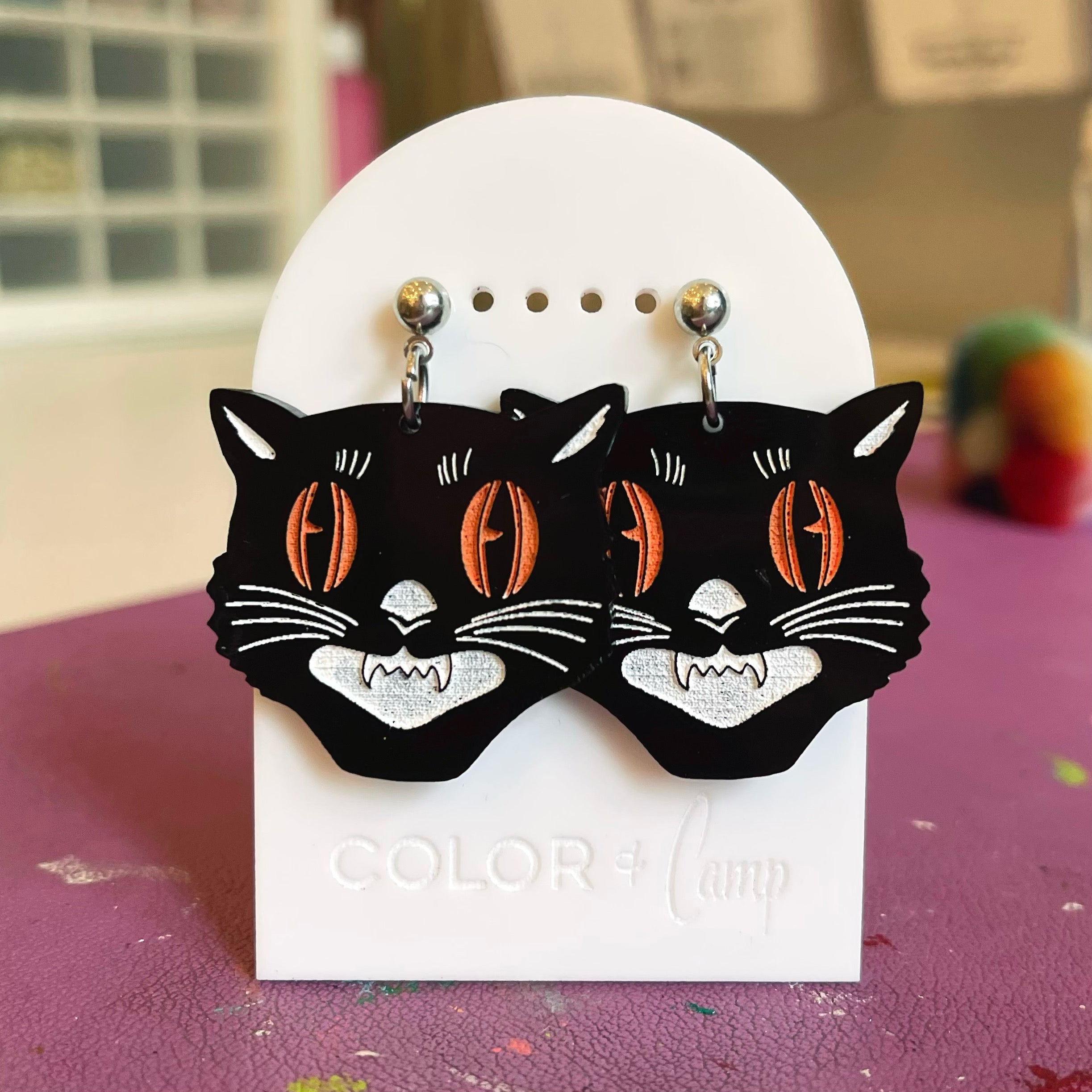 Black Cats - Retro Halloween Earrings