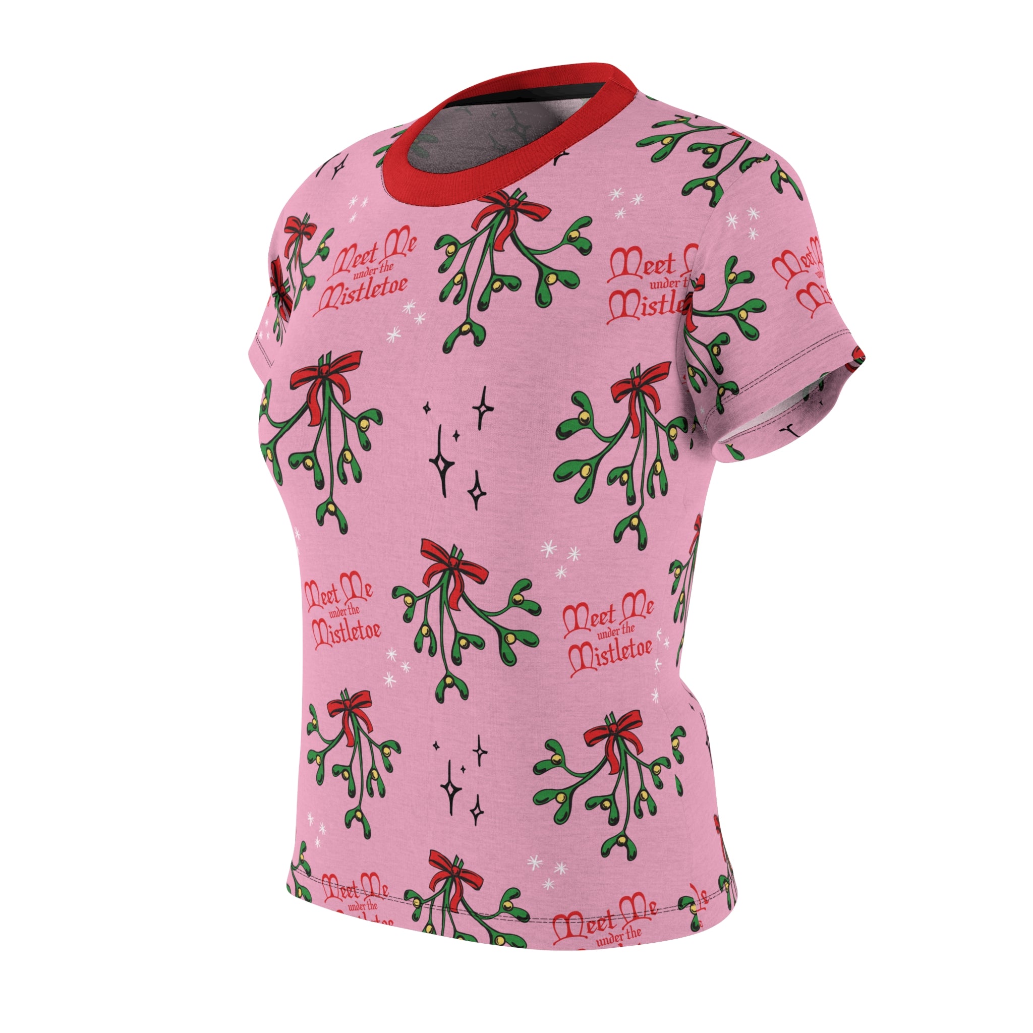 Mid-Century Mistletoe - Retro Christmas Femme Fit Tee