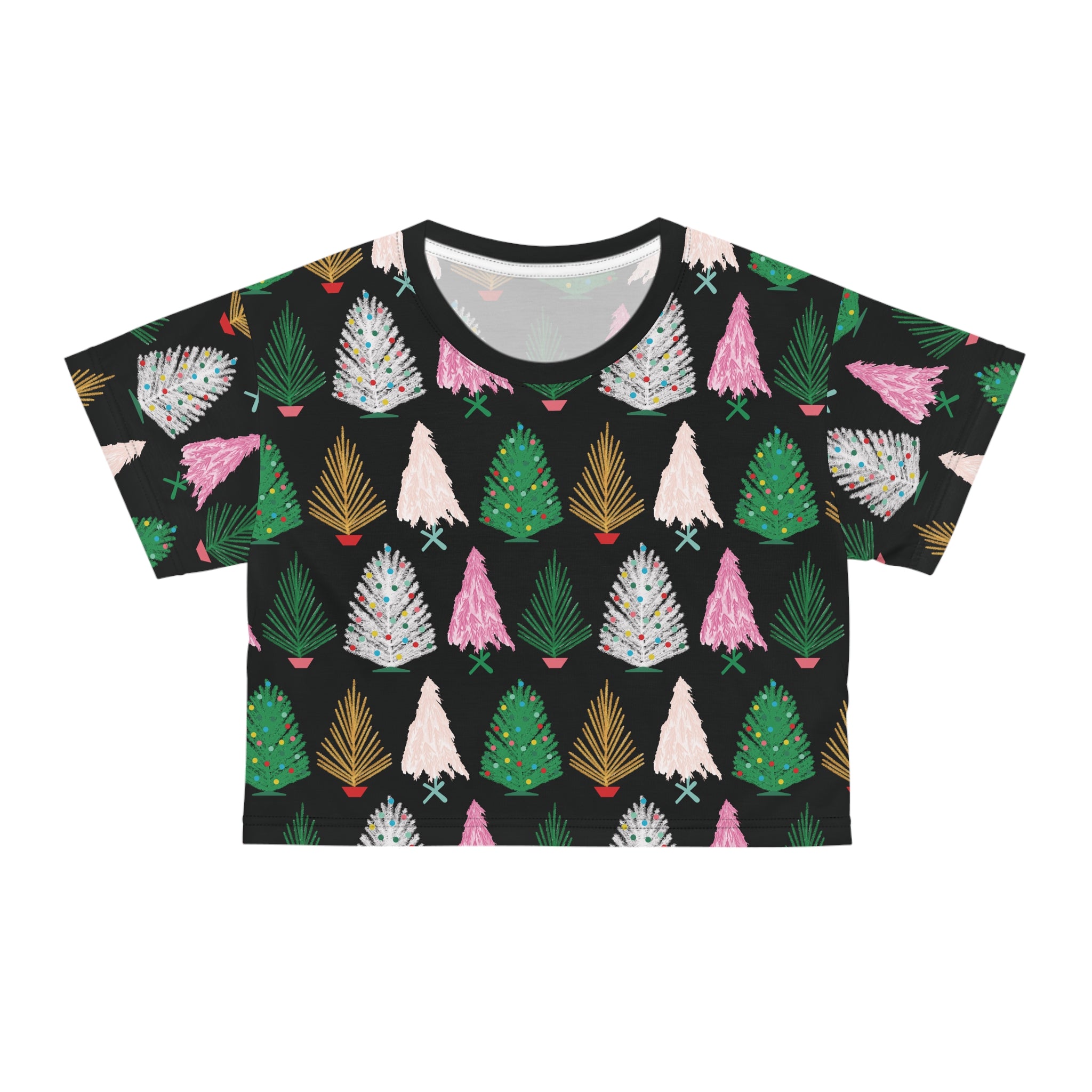 Aluminum Tree Farm - Retro Christmas Crop Tee