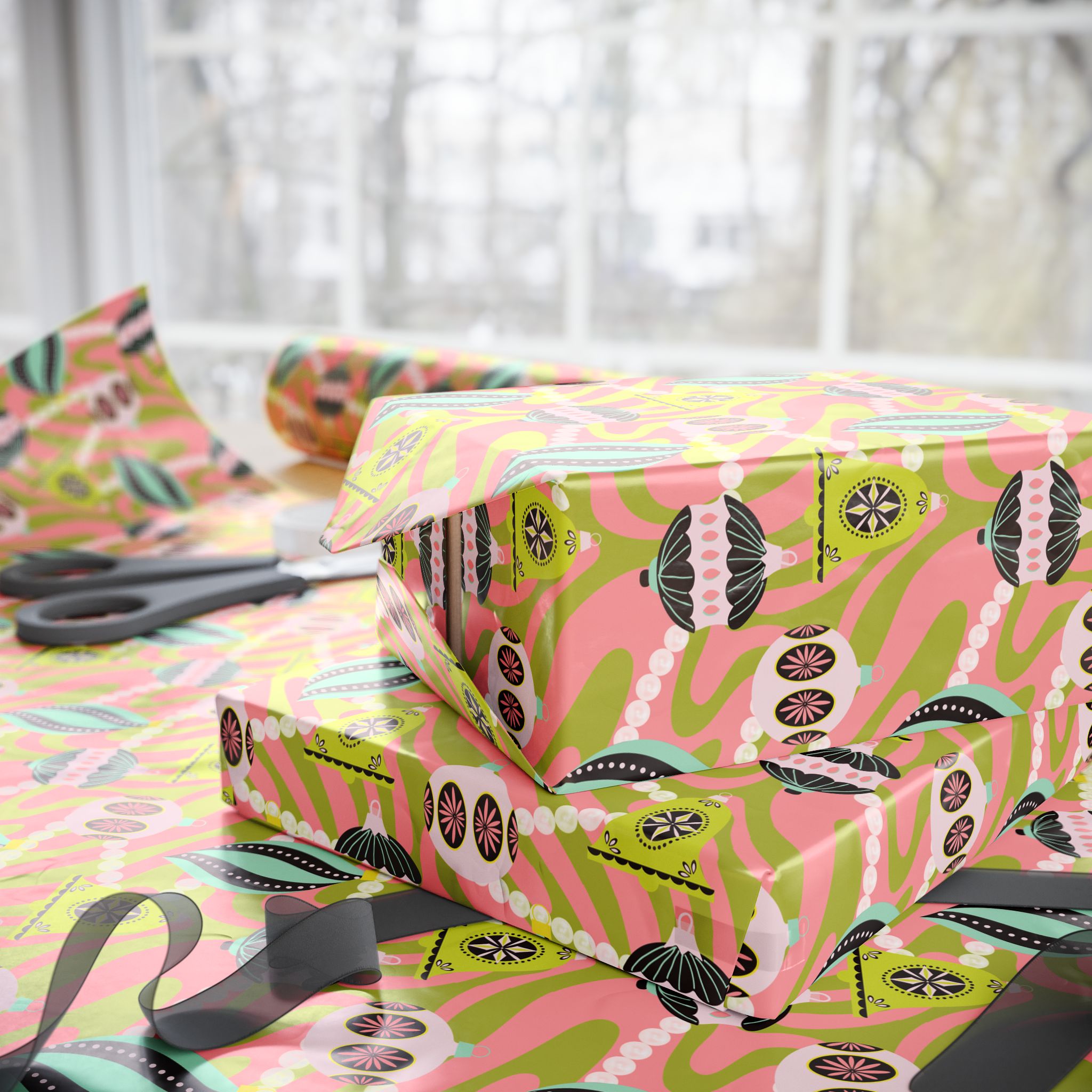 December Dopamine - Retro Christmas Wrapping Paper