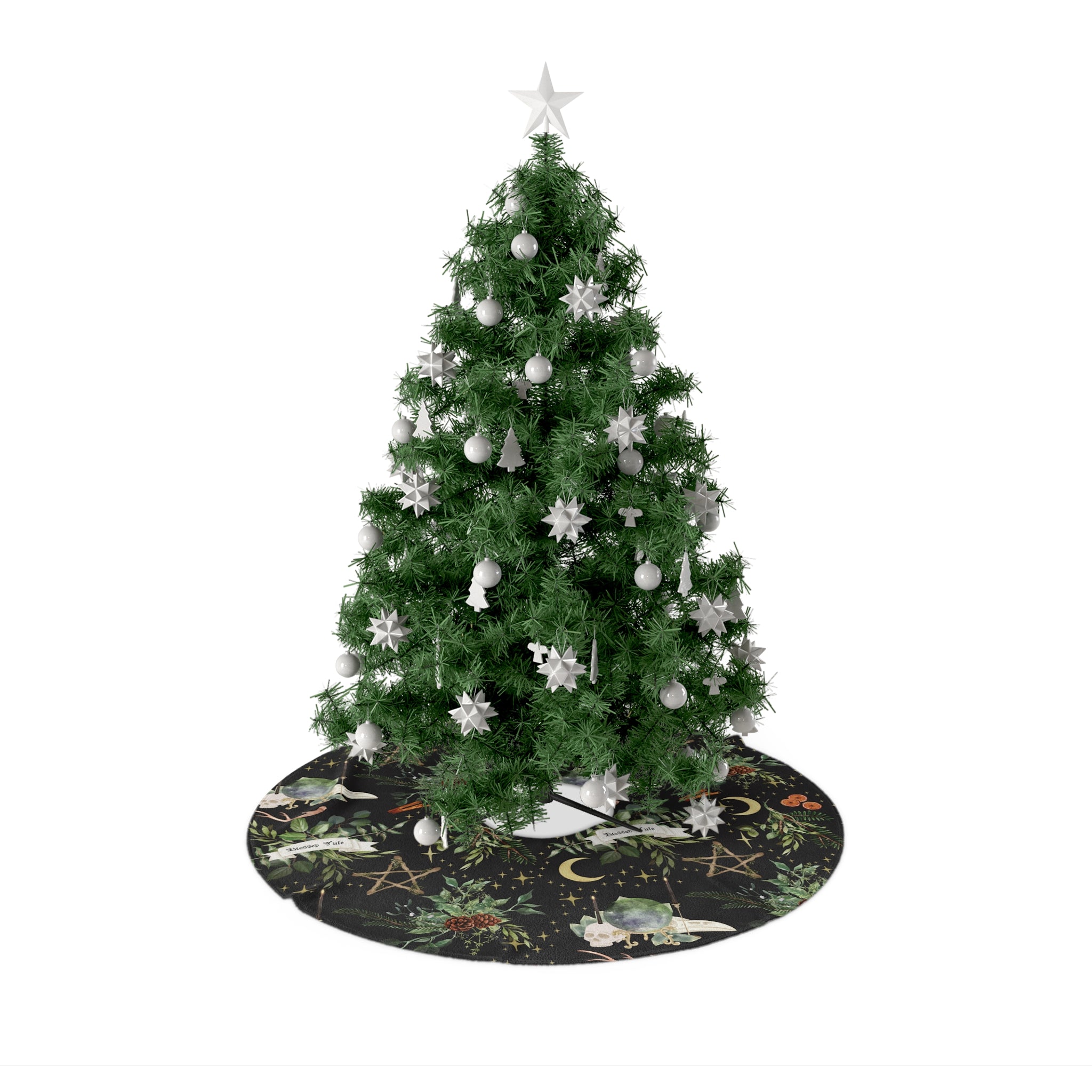 Blessed Yule - Witchy Holiday Tree Skirt