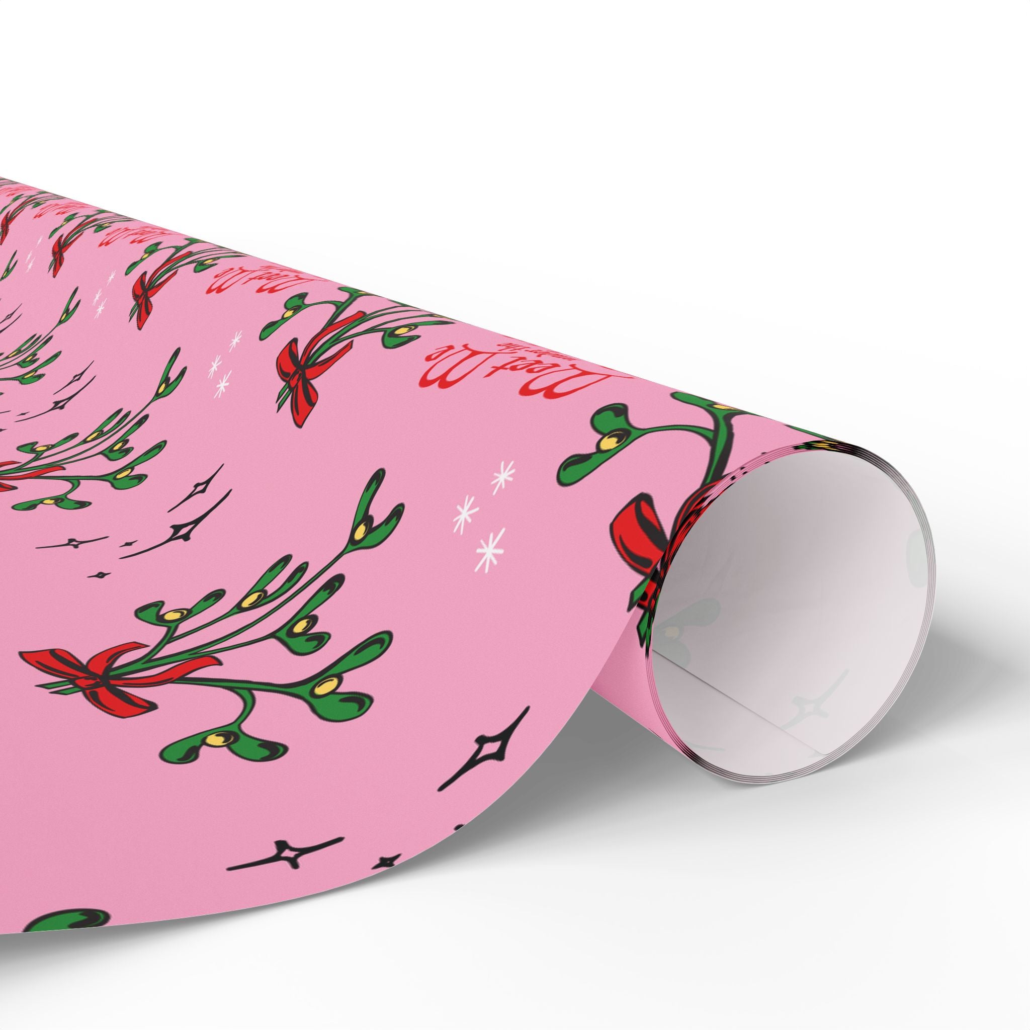 Mid-Century Mistletoe - Retro Christmas Wrapping Paper