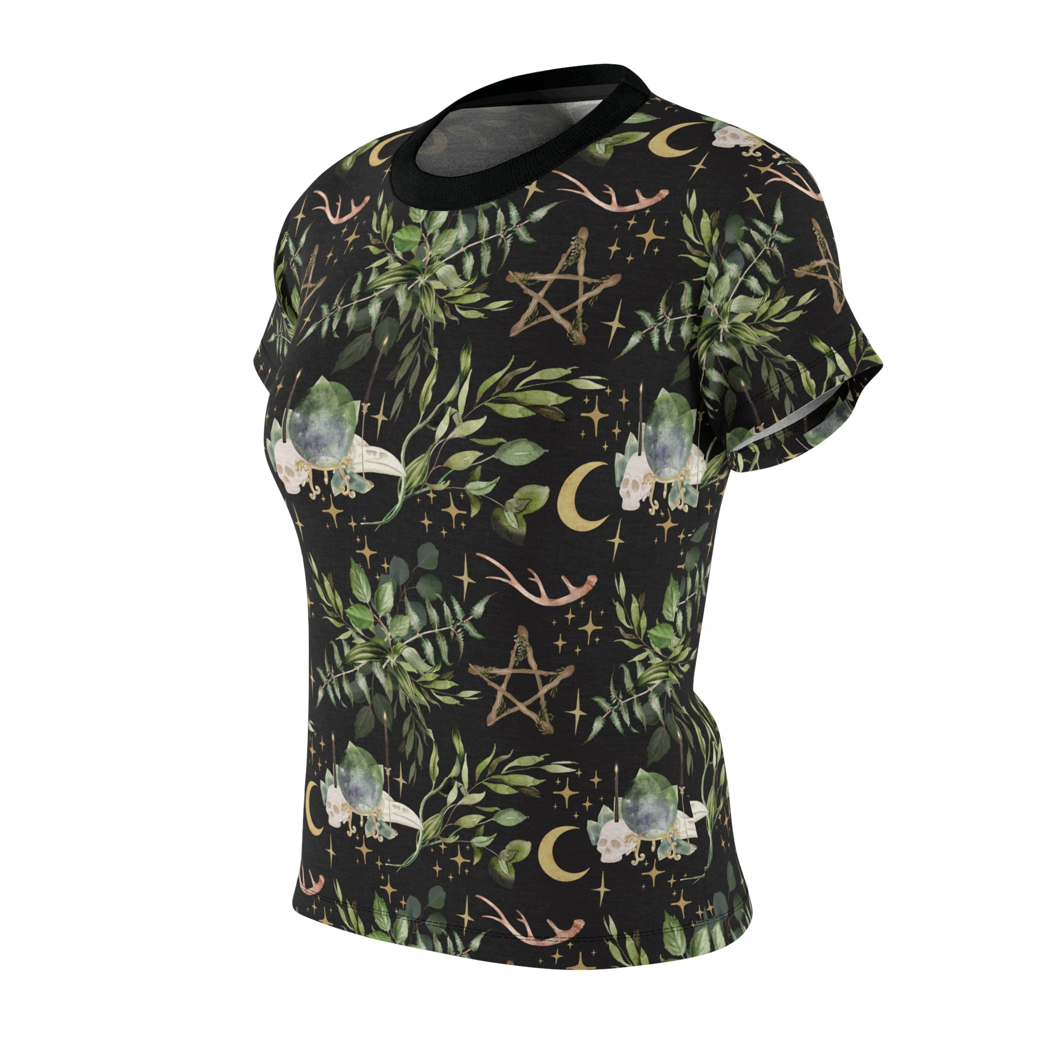 Yuletide Greenery - Witchy Christmas Femme Fit Tee