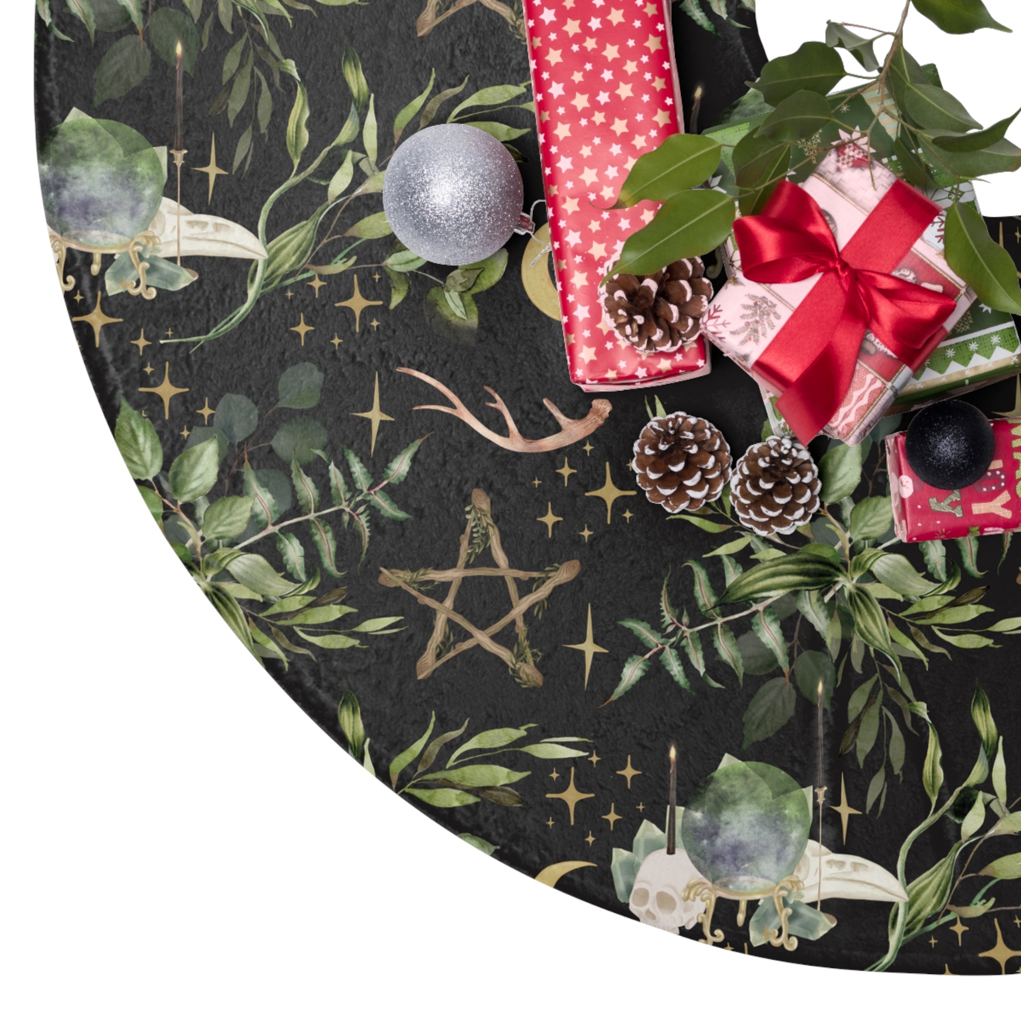 Yuletide Greenery - Witchy Christmas Tree Skirt