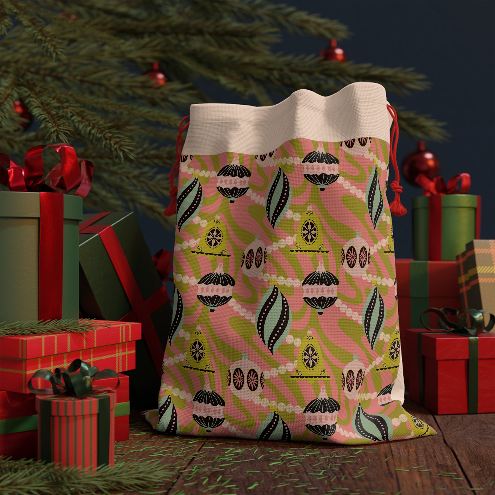 December Dopamine - Retro Christmas Reusable Gift Bag