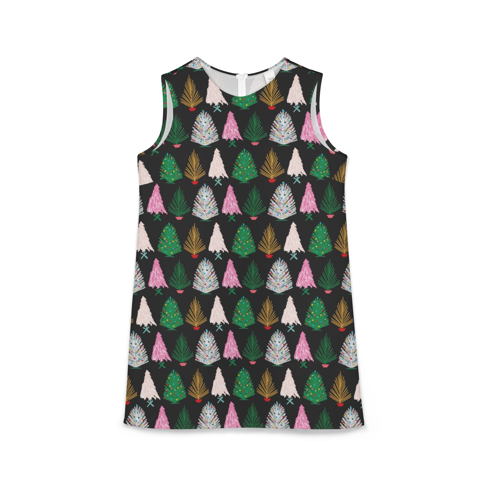 Aluminum Tree Farm - Retro Christmas Sleeveless Shift Dress