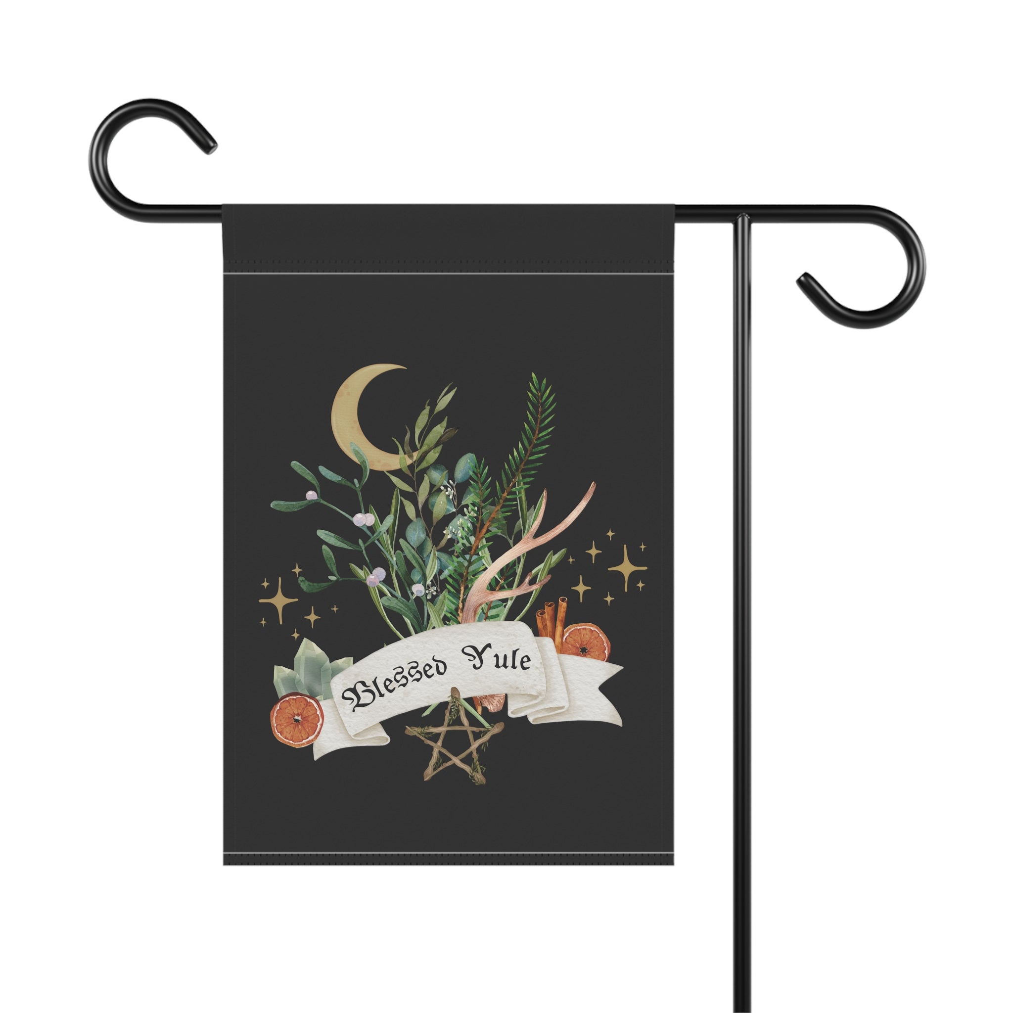 Blessed Yule - Witchy Holiday Garden & House Banner