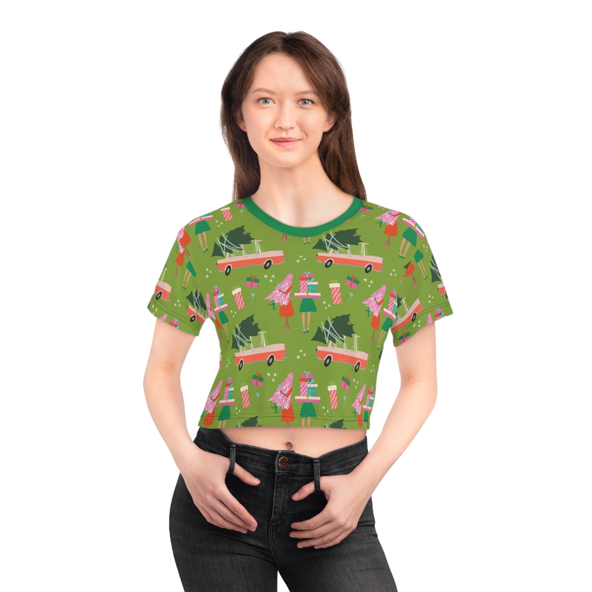 Busy Season - MCM Inspired Christmas Crop Top