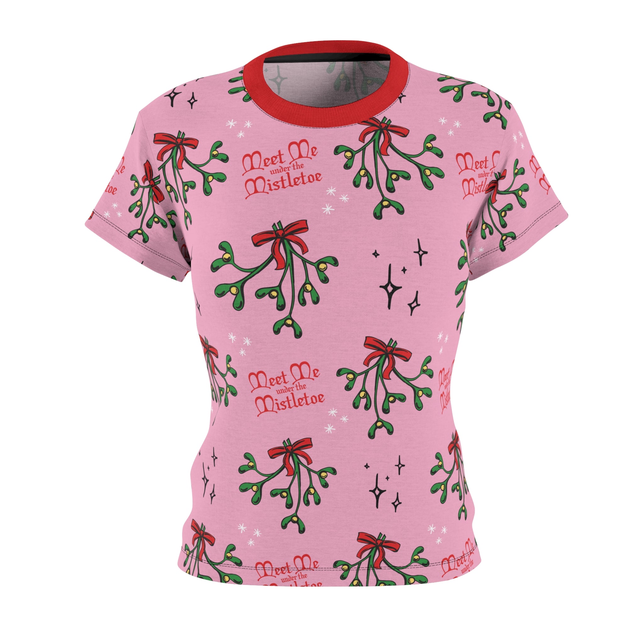 Mid-Century Mistletoe - Retro Christmas Femme Fit Tee