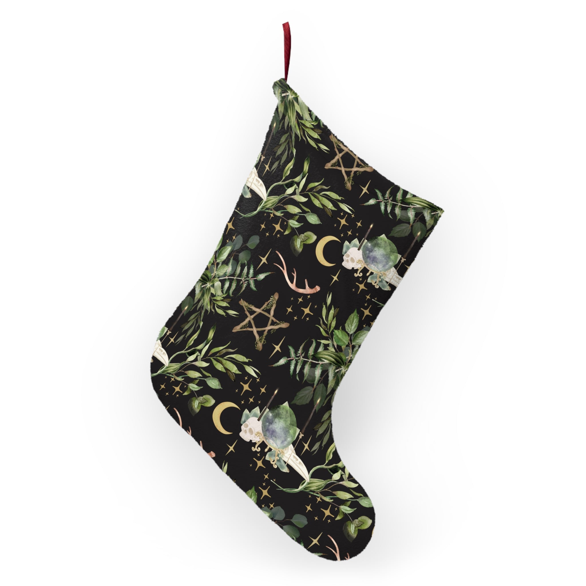 Yuletide Greenery - Witchy Christmas Stocking