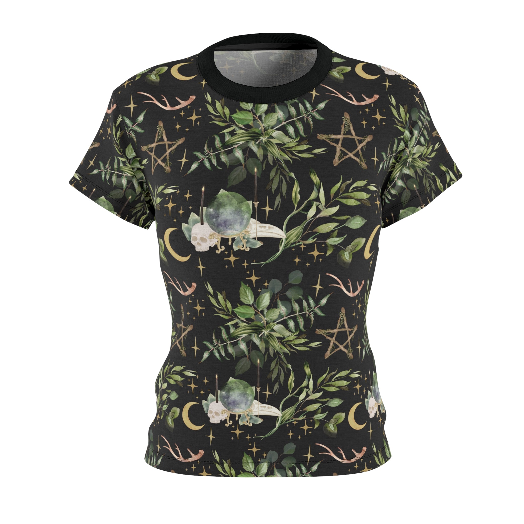 Yuletide Greenery - Witchy Christmas Femme Fit Tee