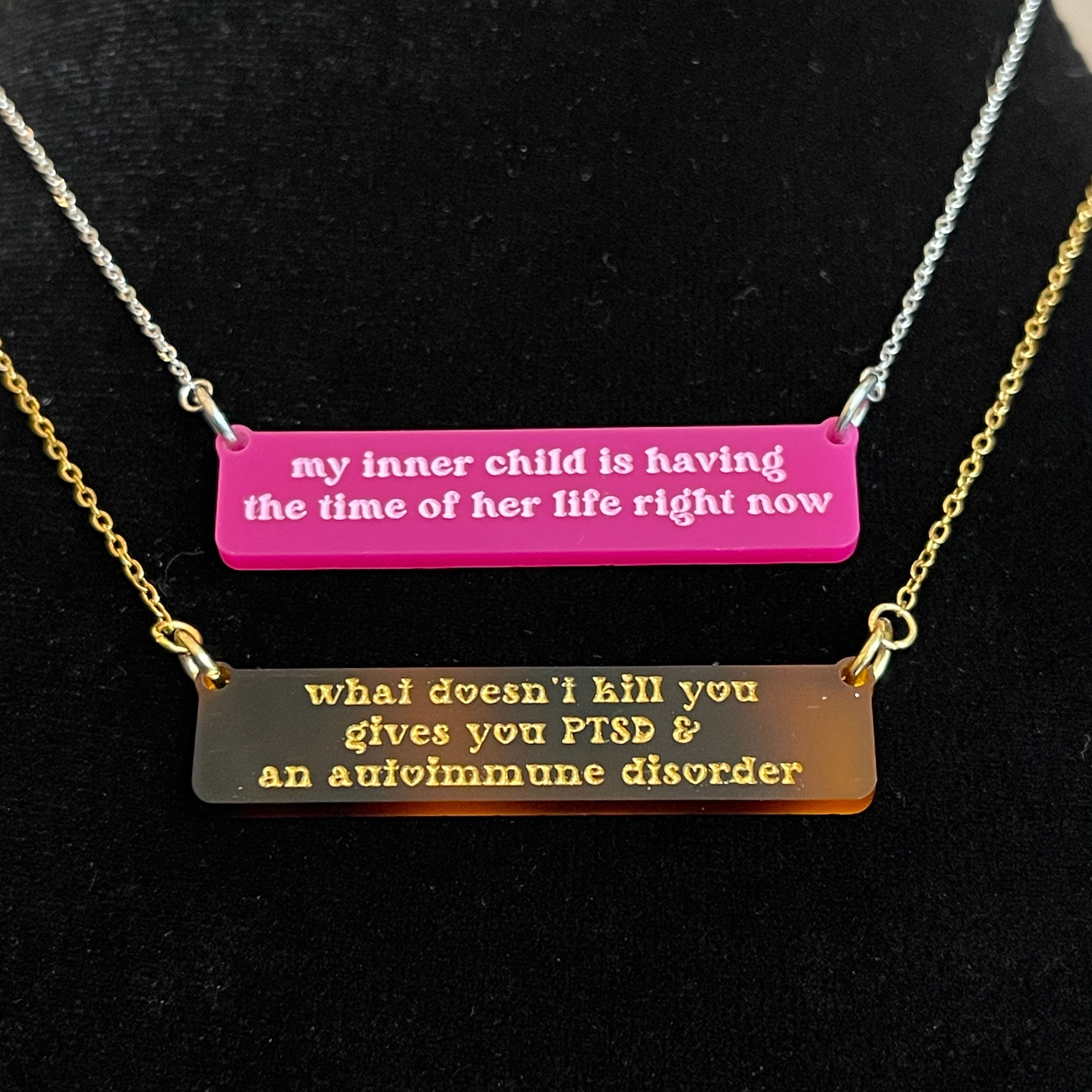 Custom Quote or Song Lyric Bar Necklace