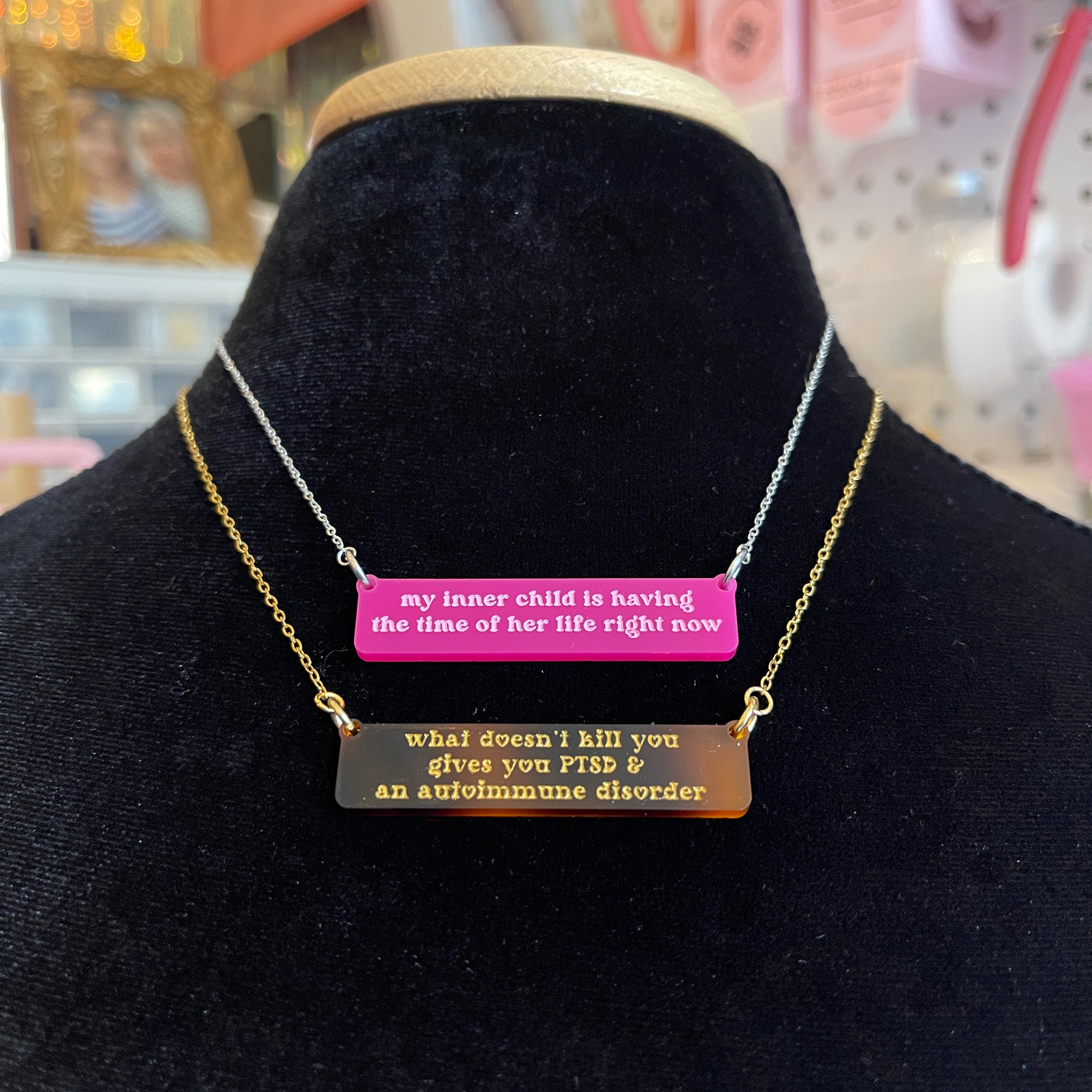 Custom Quote or Song Lyric Bar Necklace