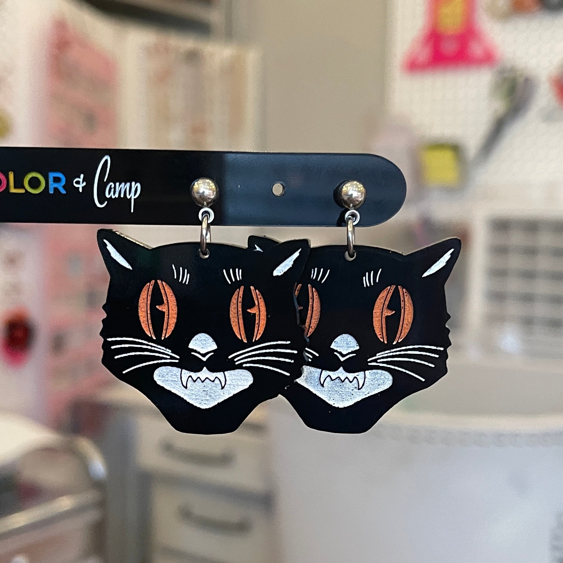 Black Cats - Retro Halloween Earrings