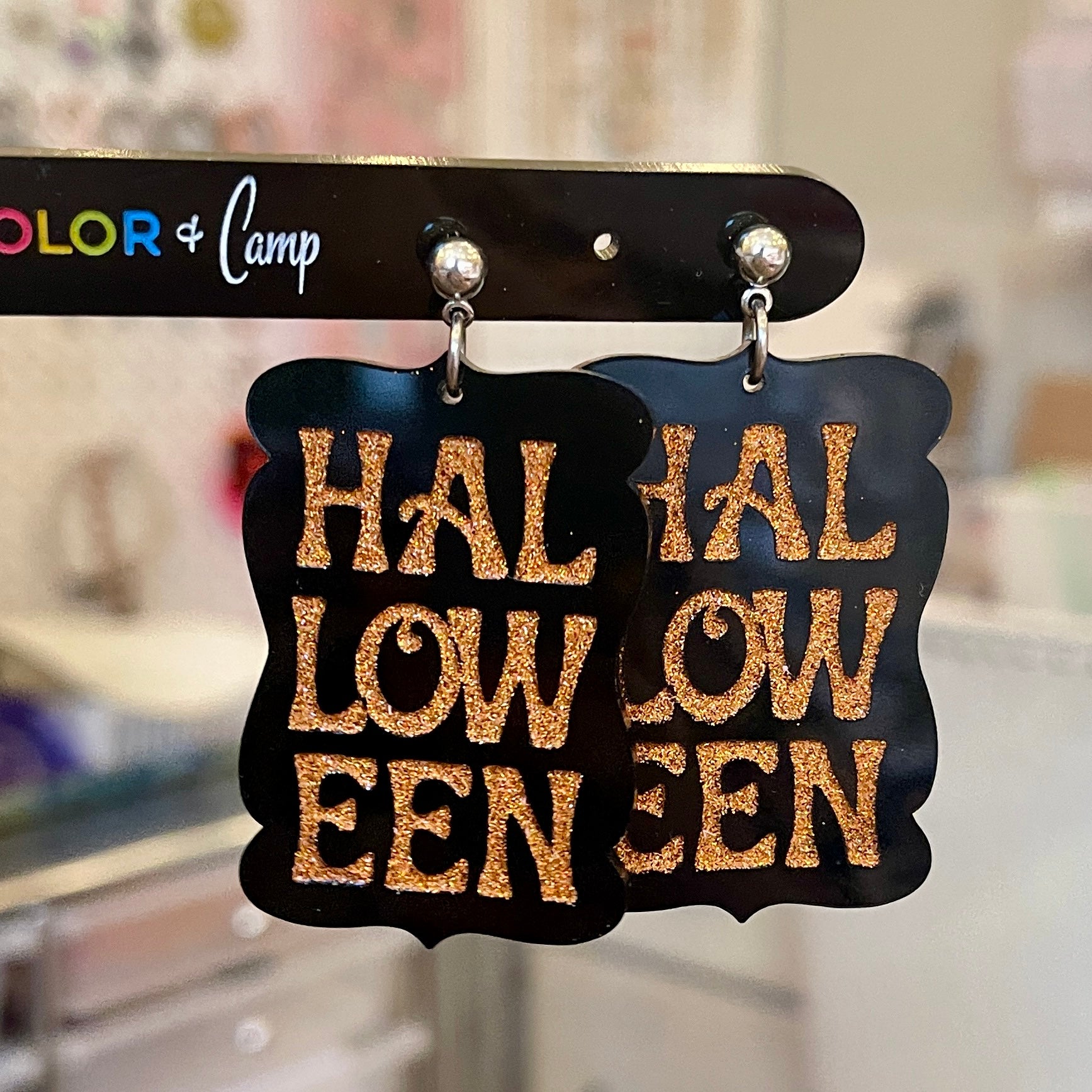 Halloween Sign - Retro Halloween Earrings