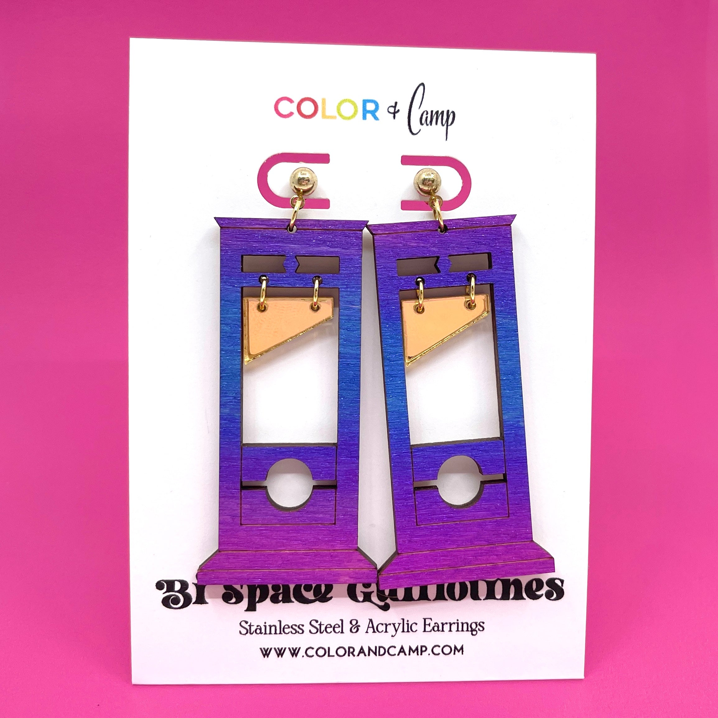 Bisexual Space Guillotine Earrings