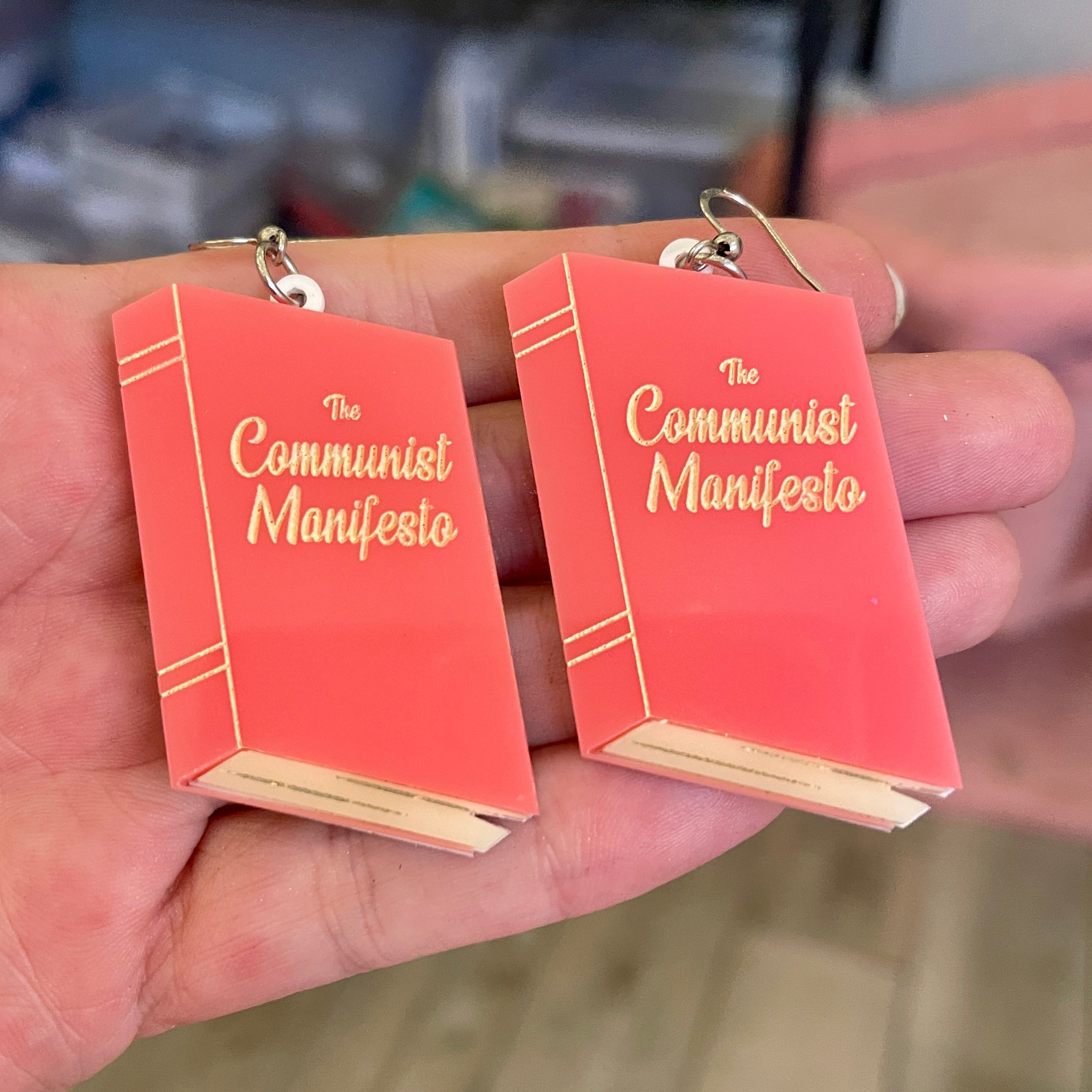 Custom Book Earrings - Your Title & Colors