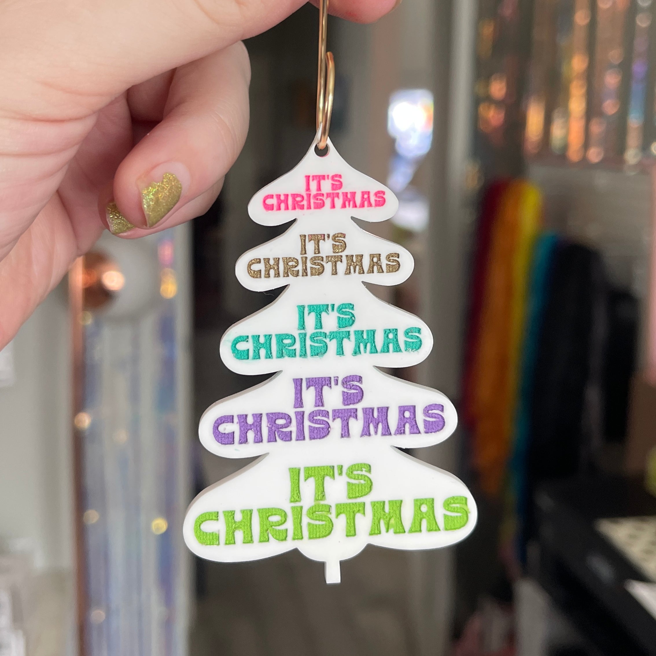 It's Christmas! - Colorful Retro Christmas Ornament