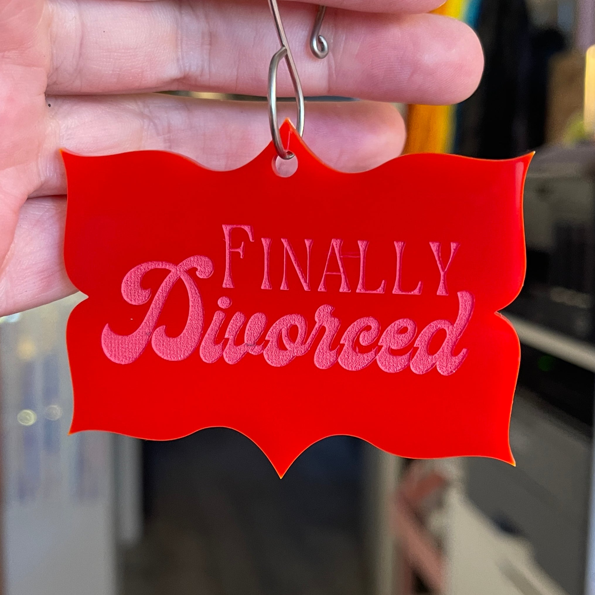 Finally Divorced Retro Christmas Ornament