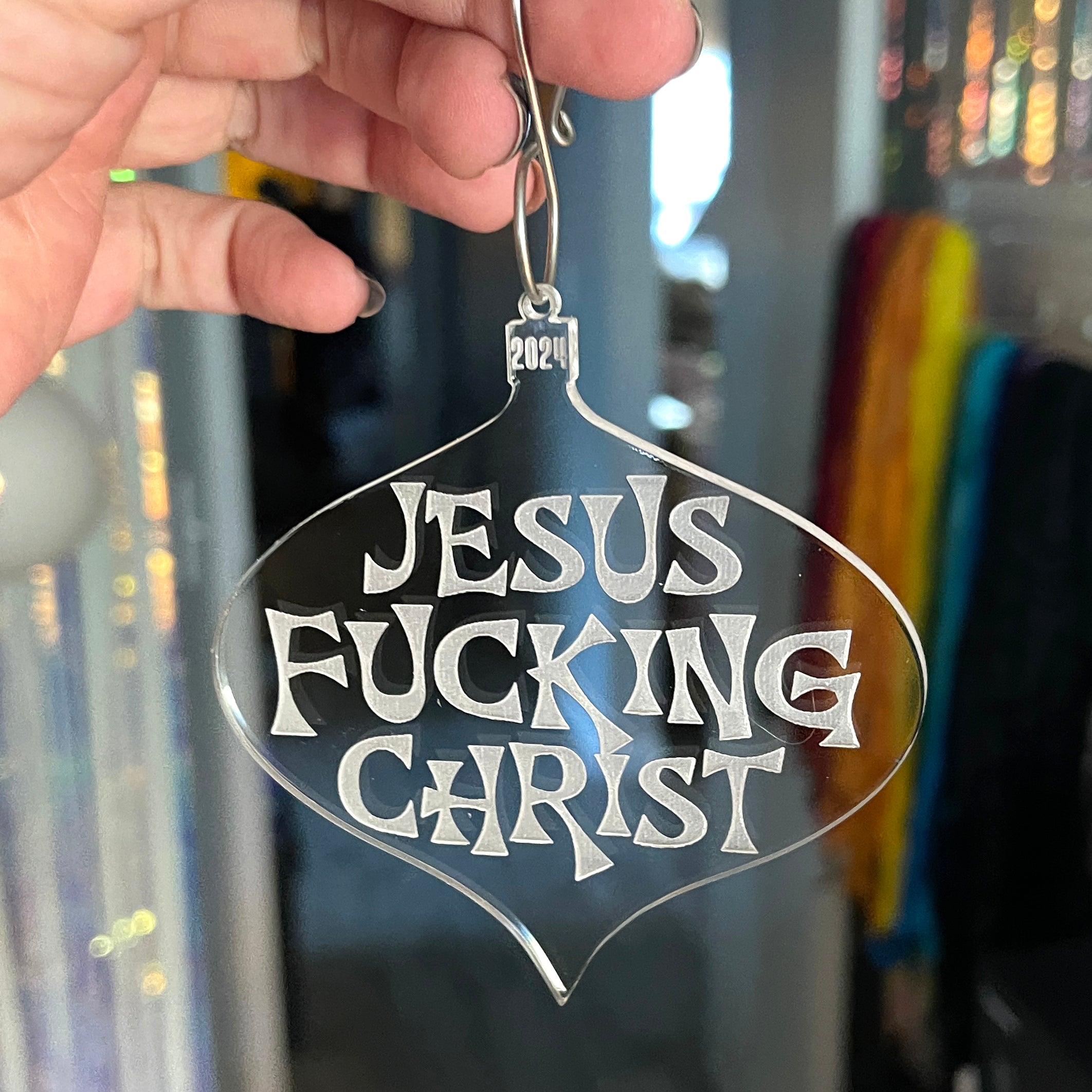 Jesus F*cking Christ - Retro 2024 Christmas Ornament