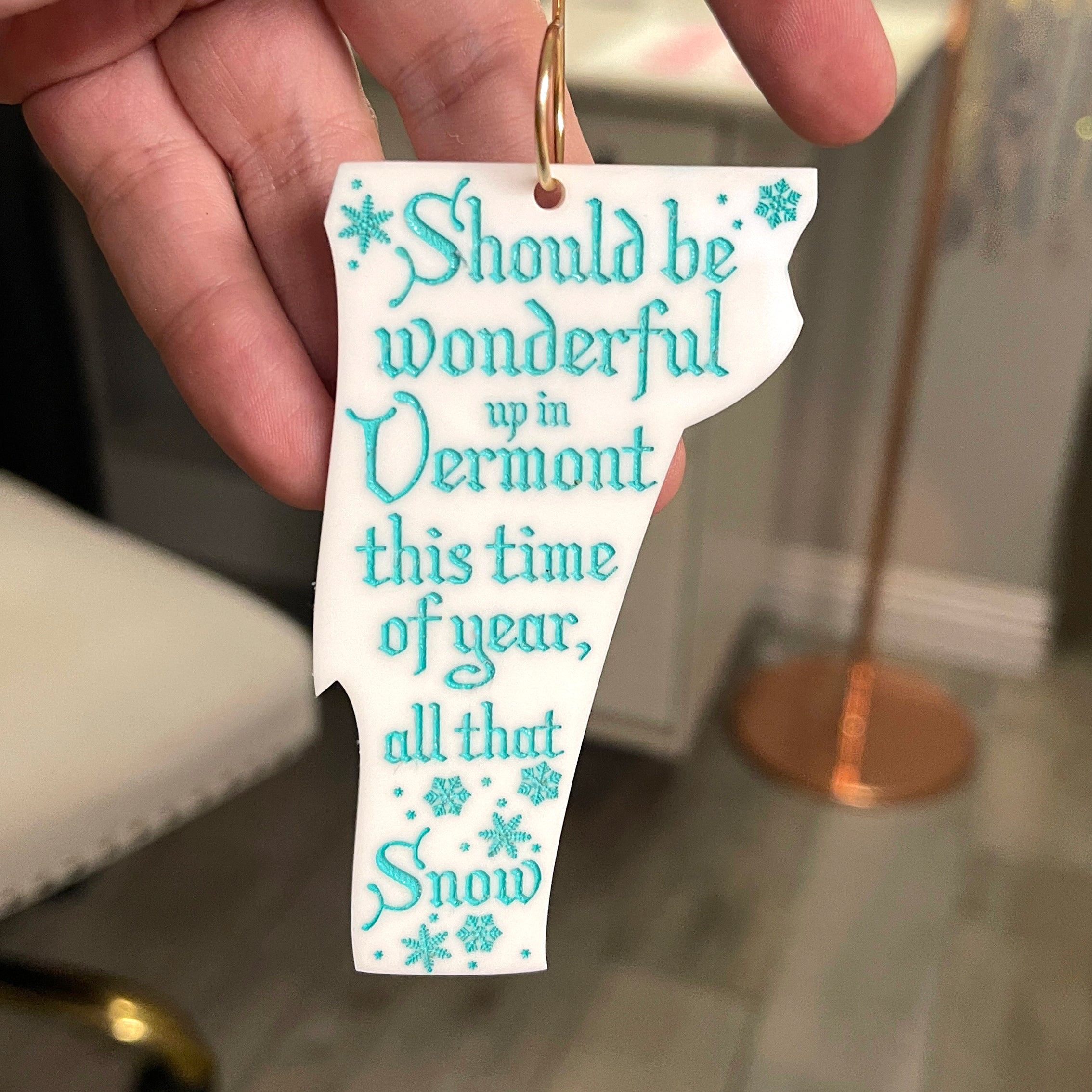 Wonderful in Vermont Retro Christmas Ornament