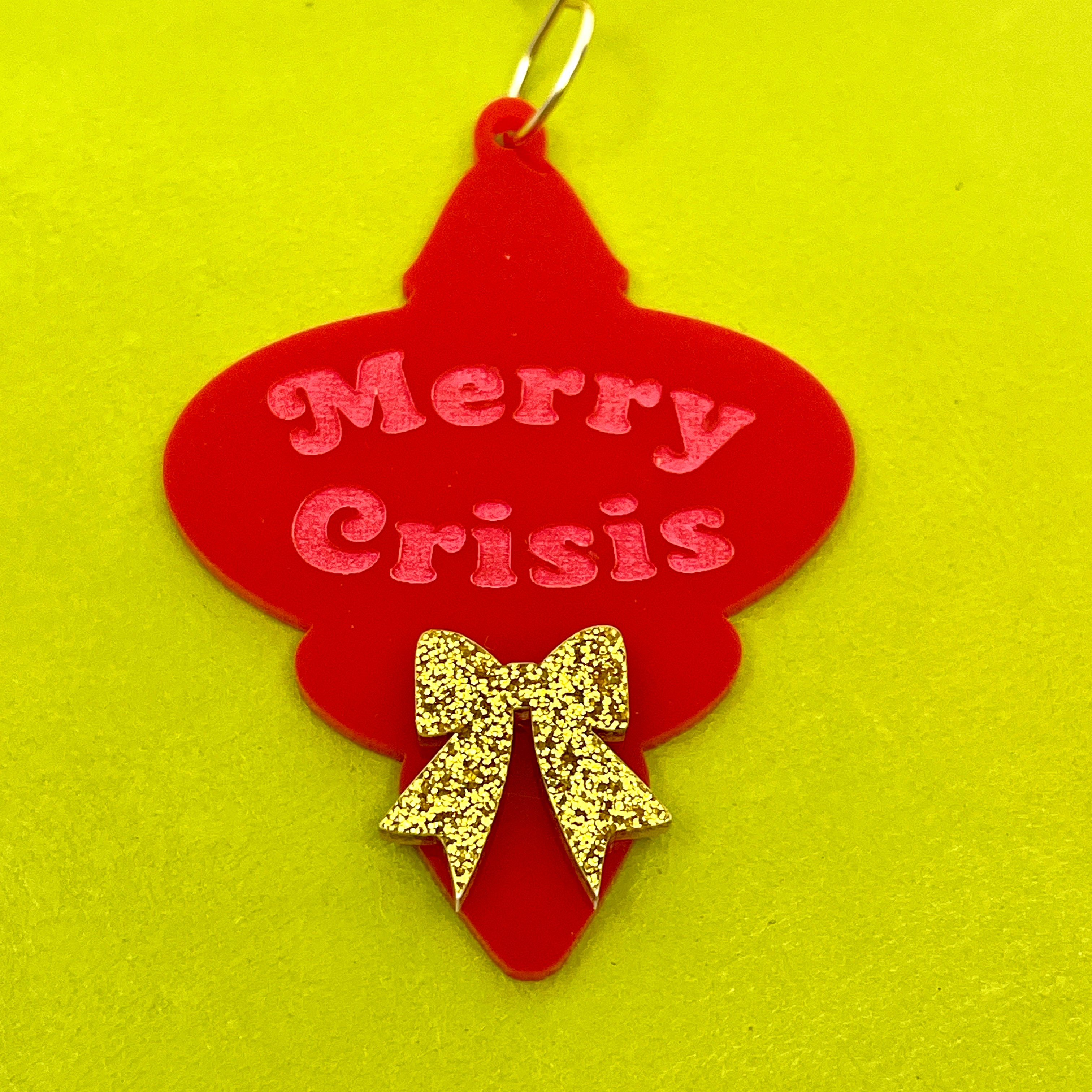 Merry Crisis - Retro Christmas Ornament