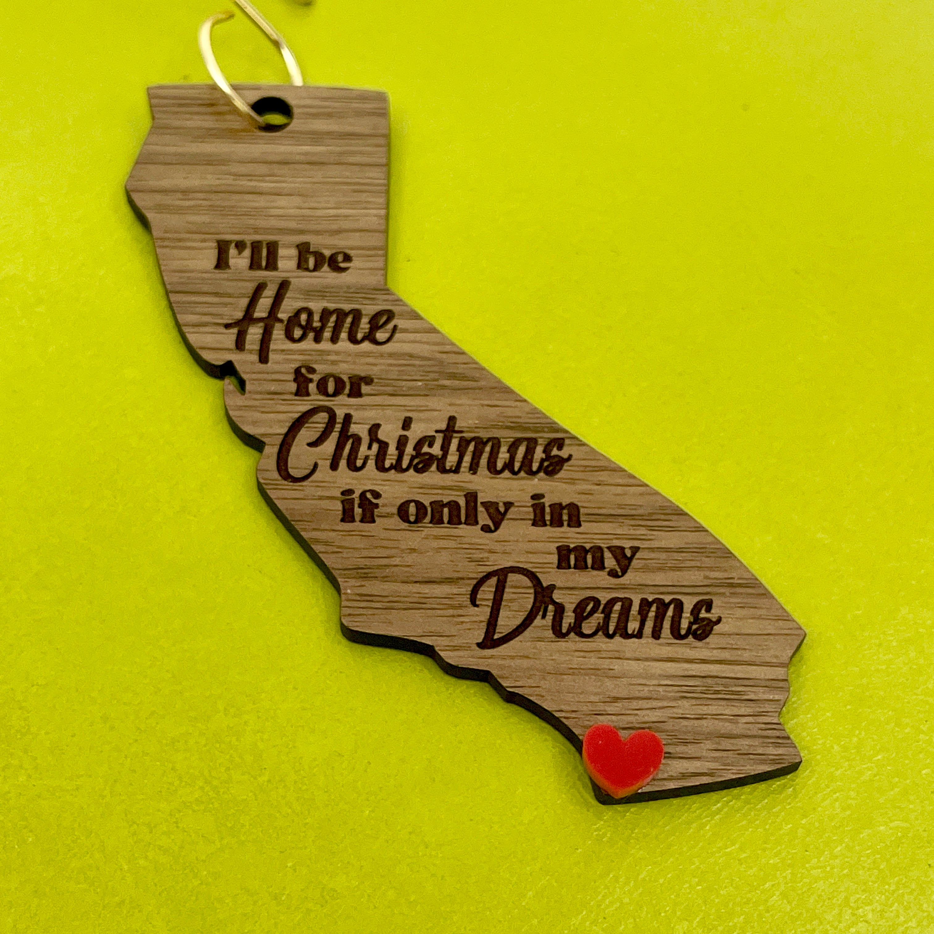 I'll Be Home For Christmas - Custom State Ornament