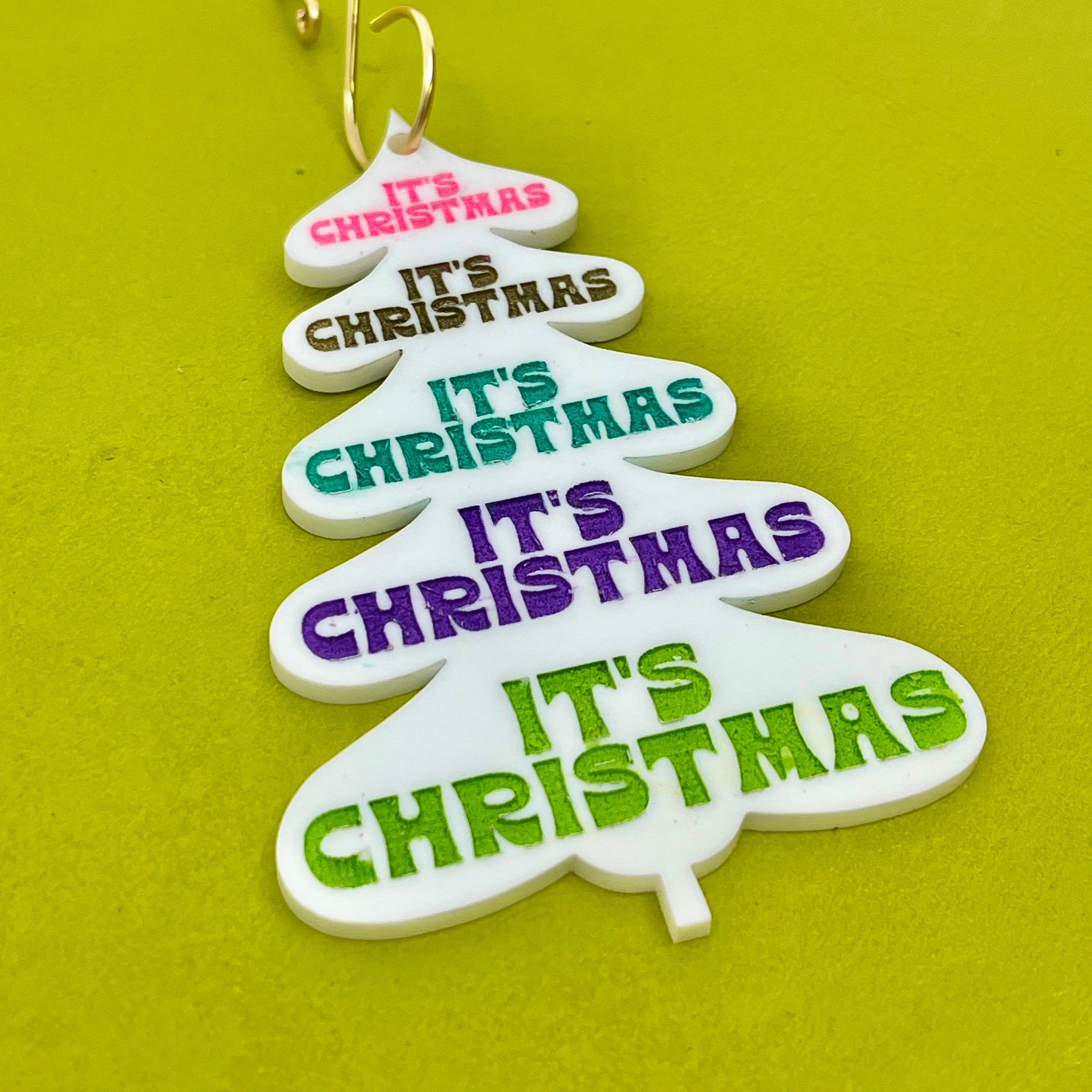 It's Christmas! - Colorful Retro Christmas Ornament