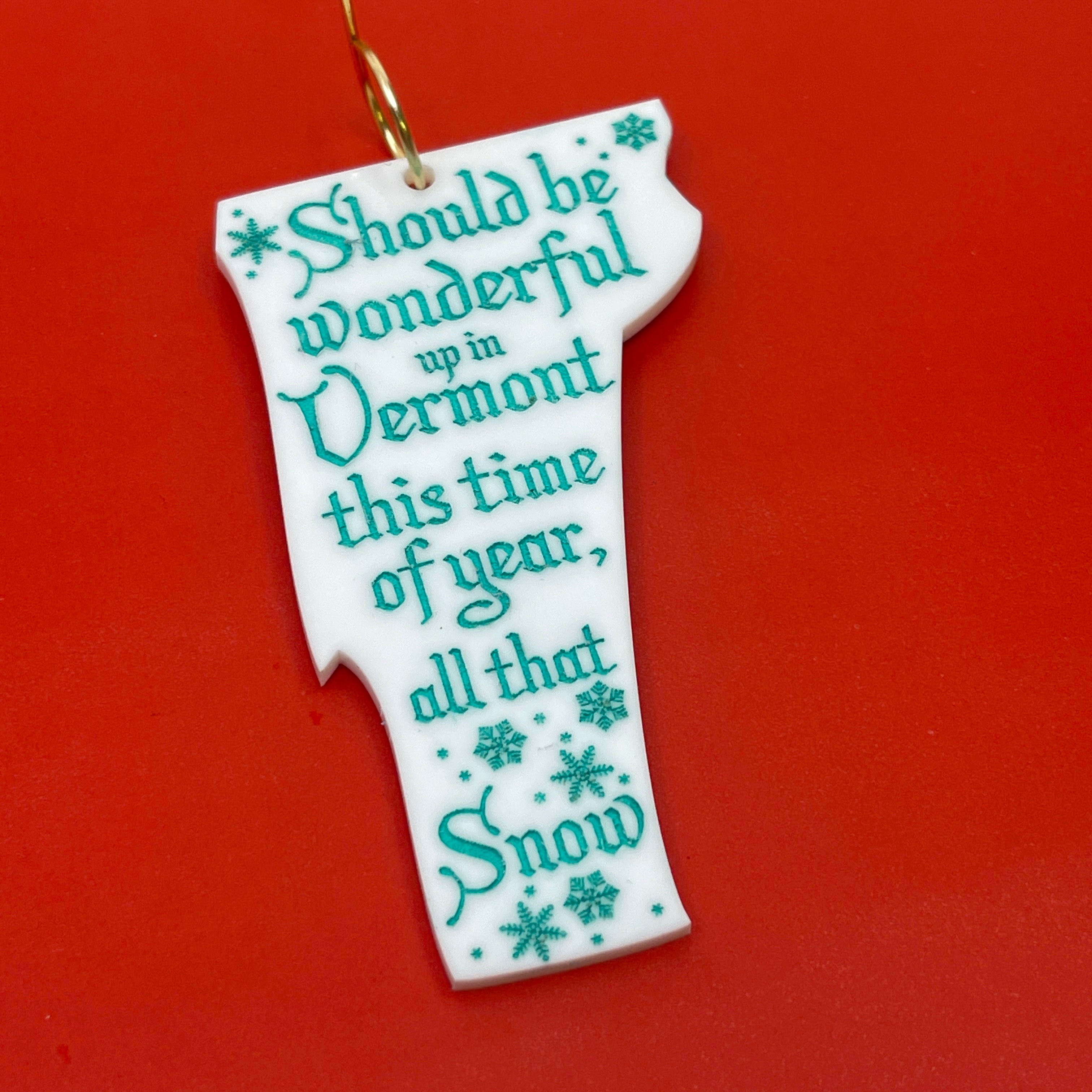 Wonderful in Vermont Retro Christmas Ornament