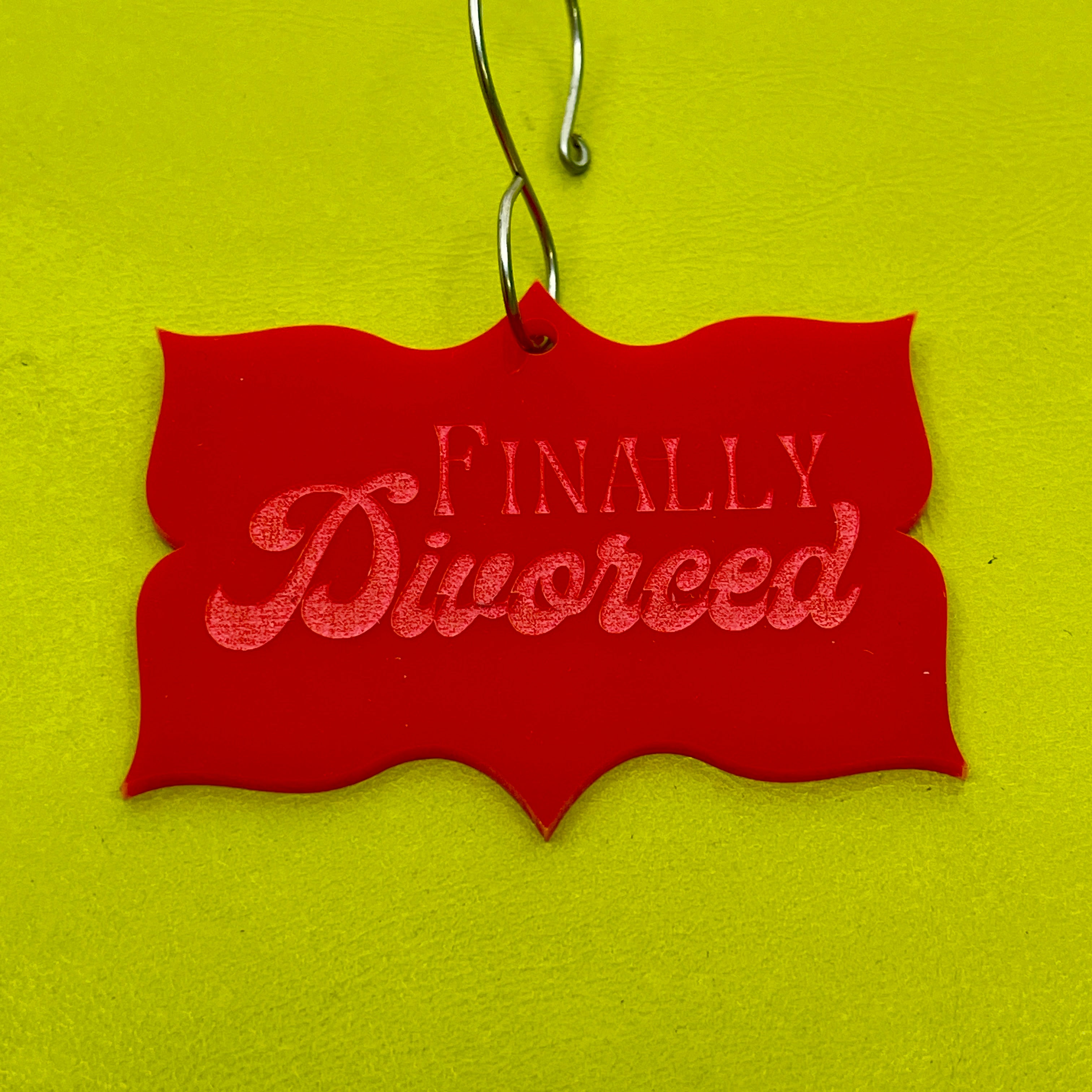 Finally Divorced Retro Christmas Ornament