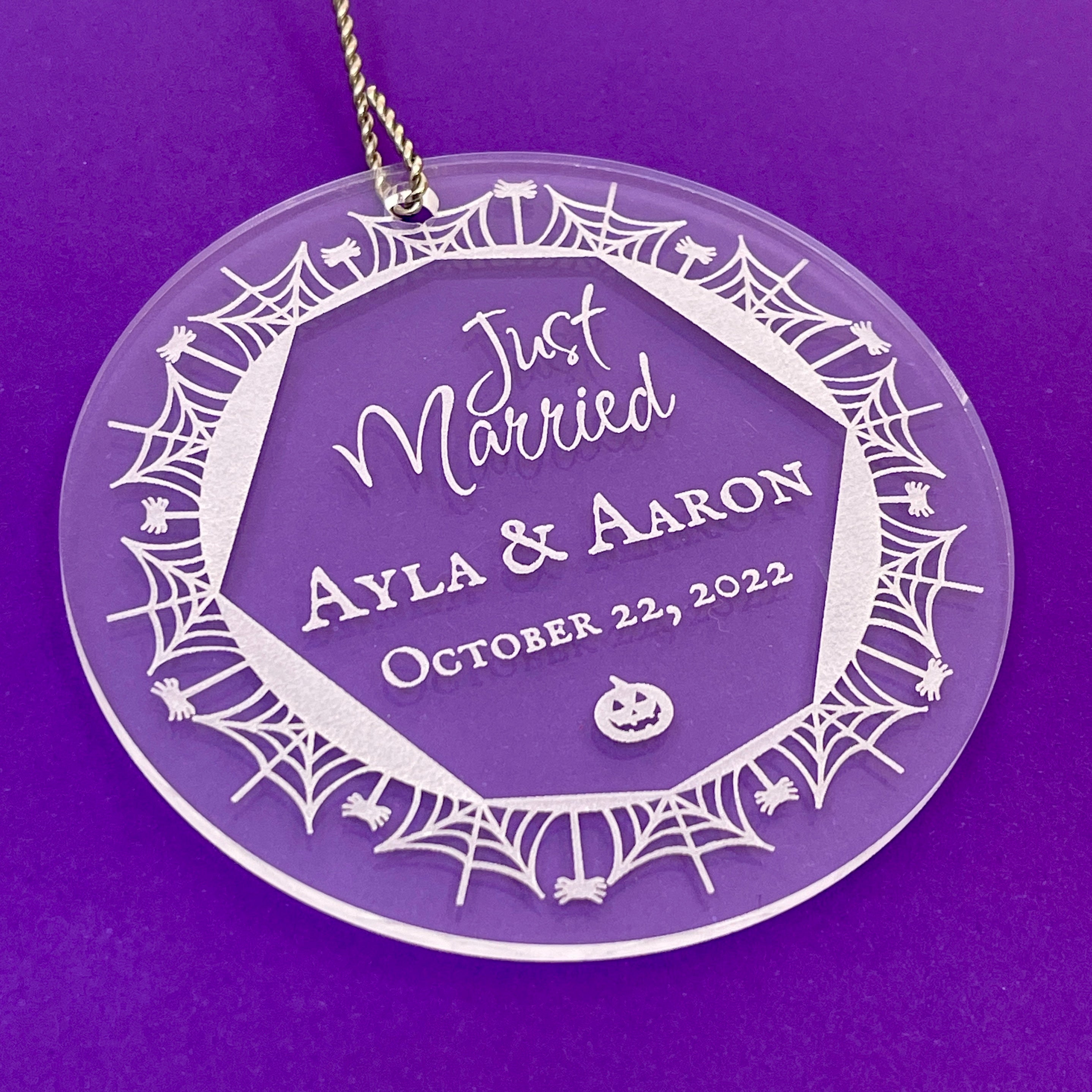 Personalized Just Married Halloween Ornament