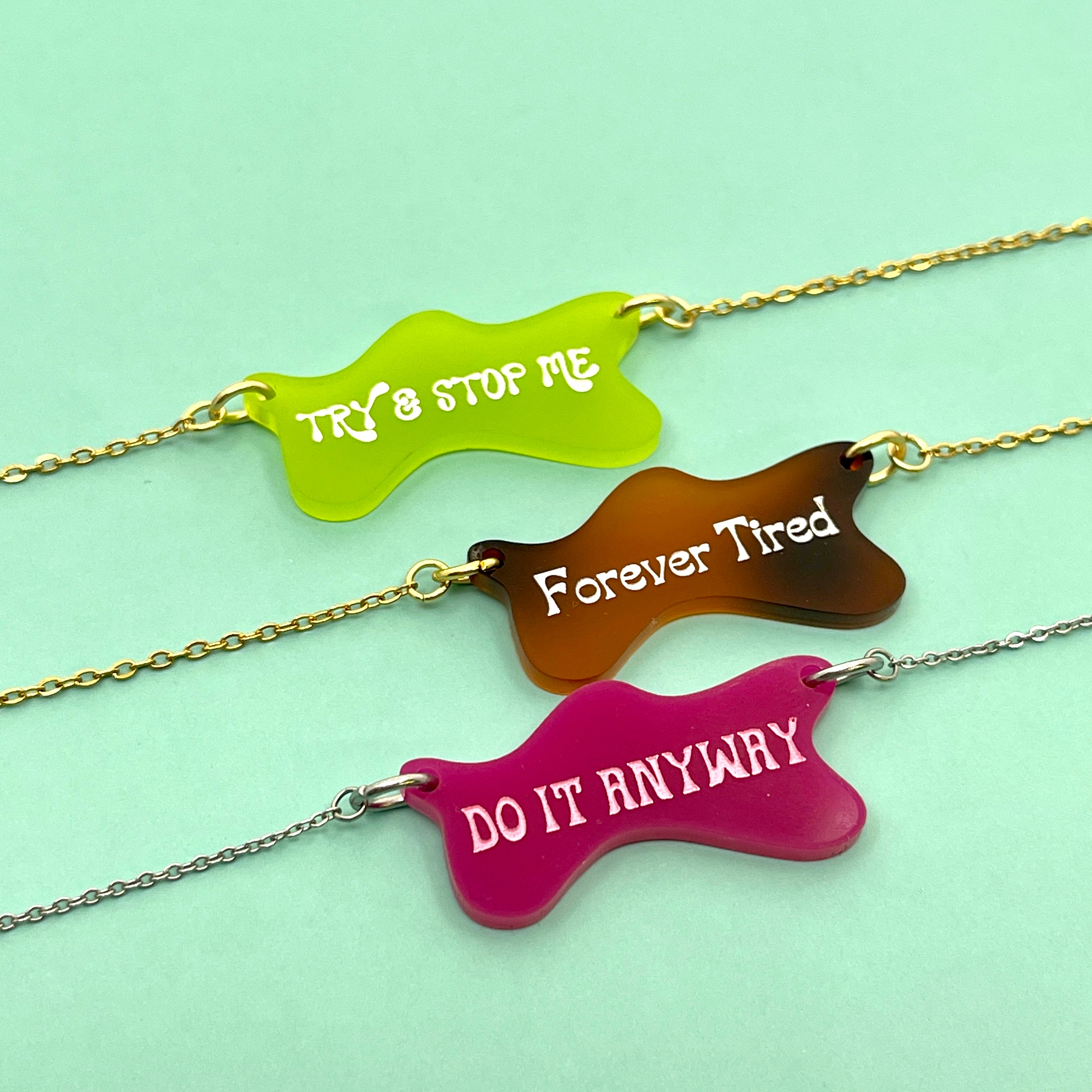 Custom Text Amoeba Necklace