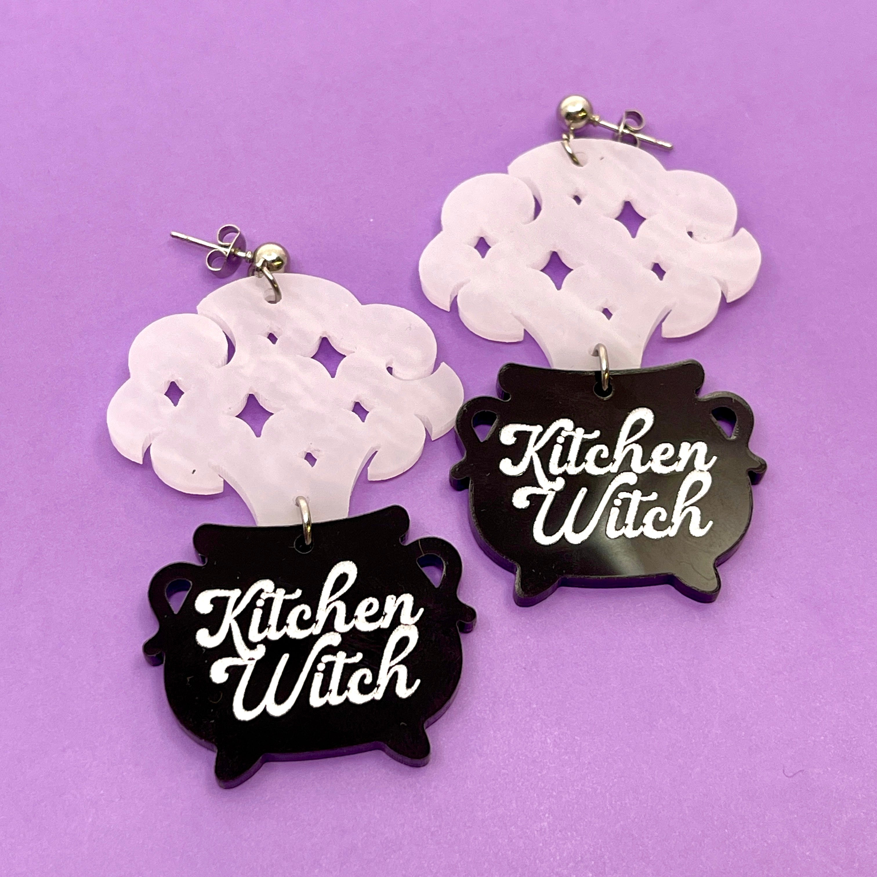 Kitchen Witch - Retro Magic Cauldron Earrings