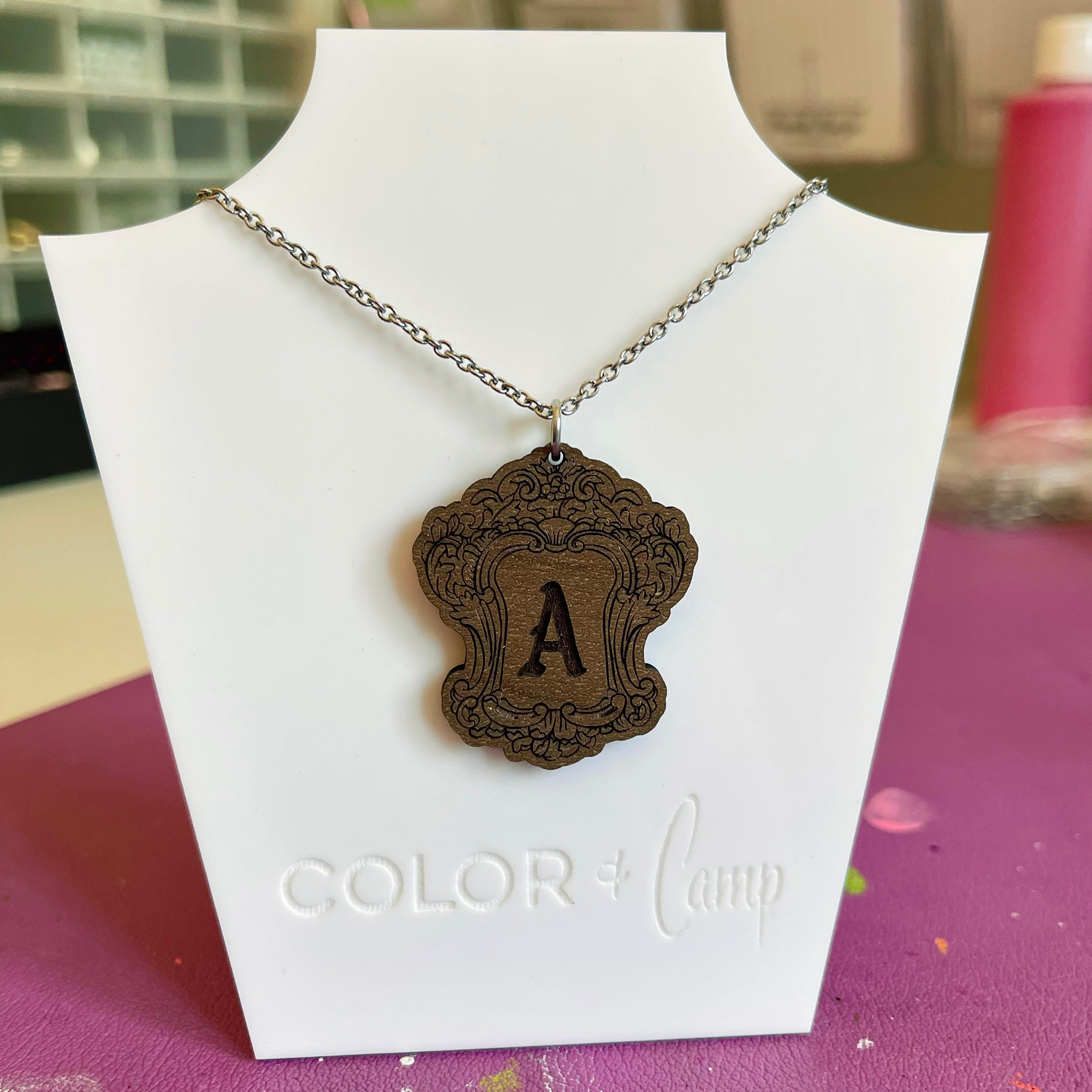 Design Your Own Witchy Framed Monogram Pendant