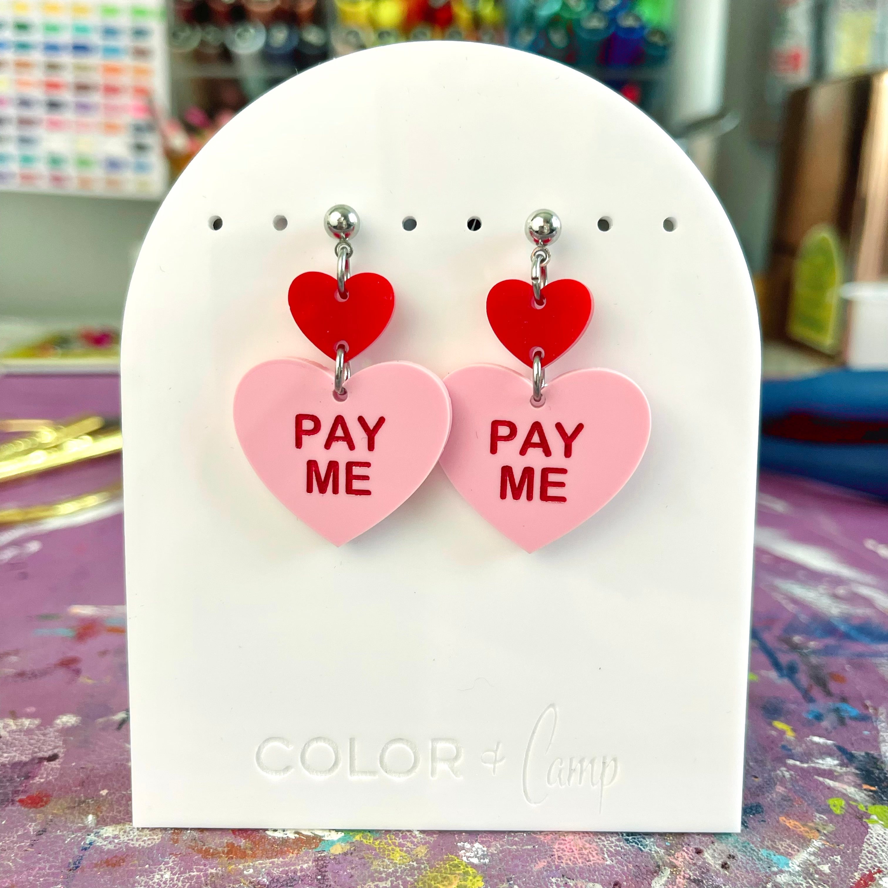 Pay Me - Candy Heart Earrings