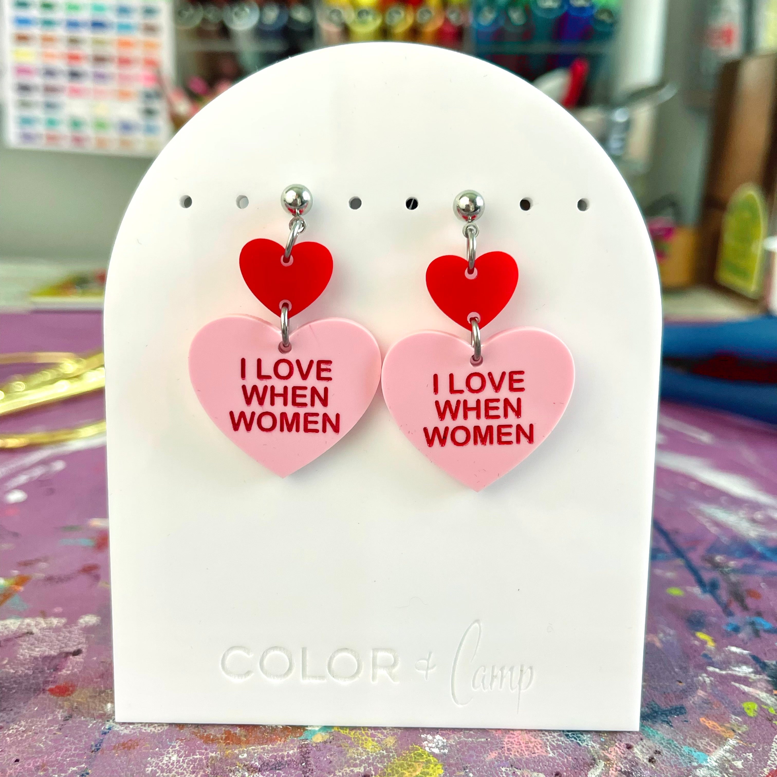 I Love When Women - Candy Heart Earrings