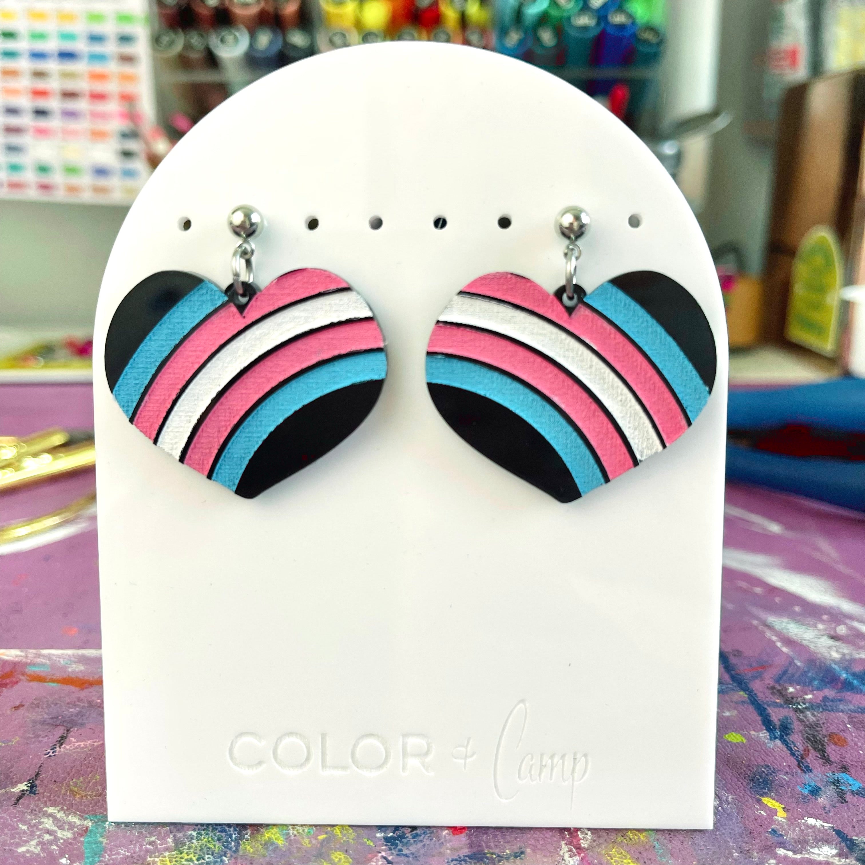 Design Your Own Retro Rainbow Pride Earrings