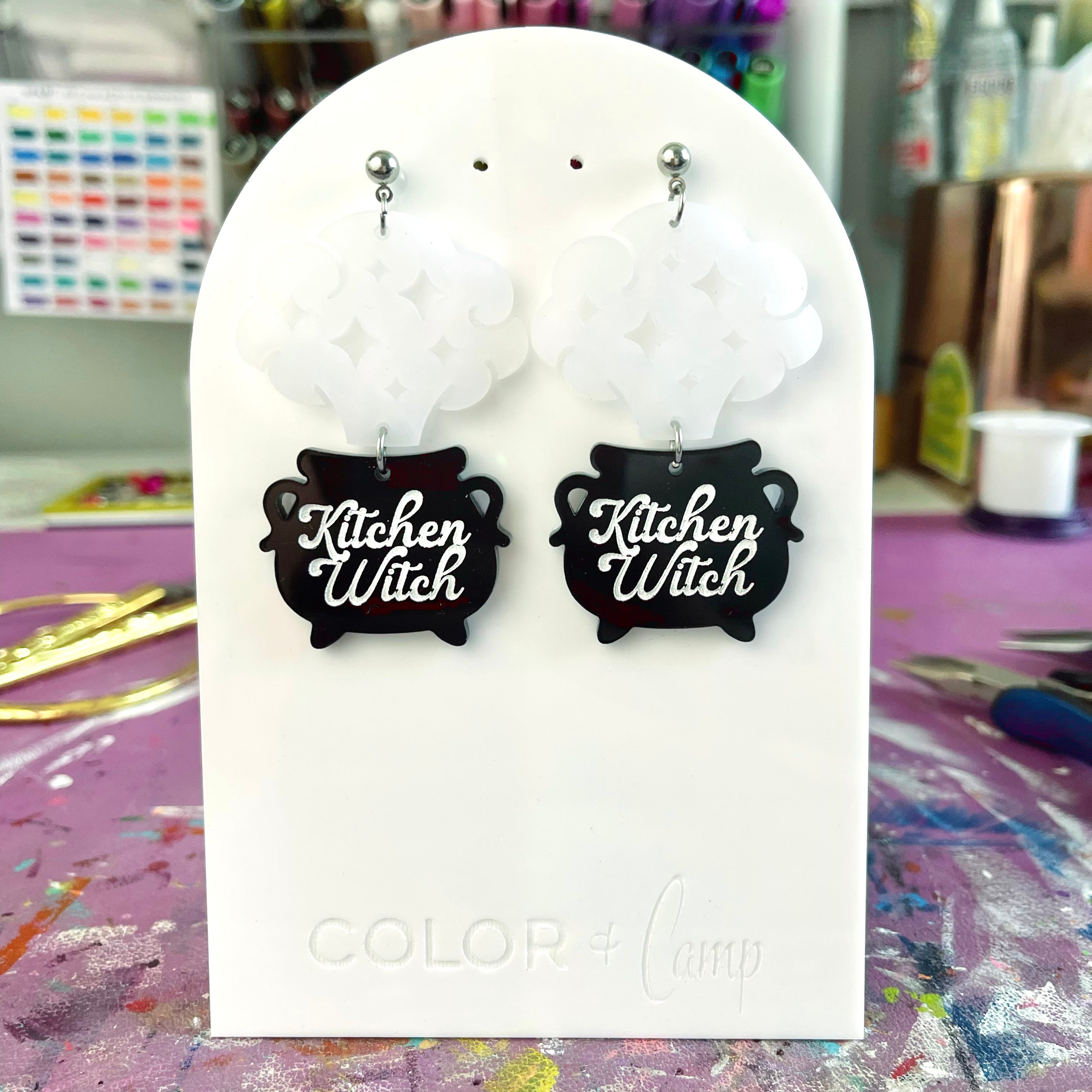 Kitchen Witch - Retro Magic Cauldron Earrings