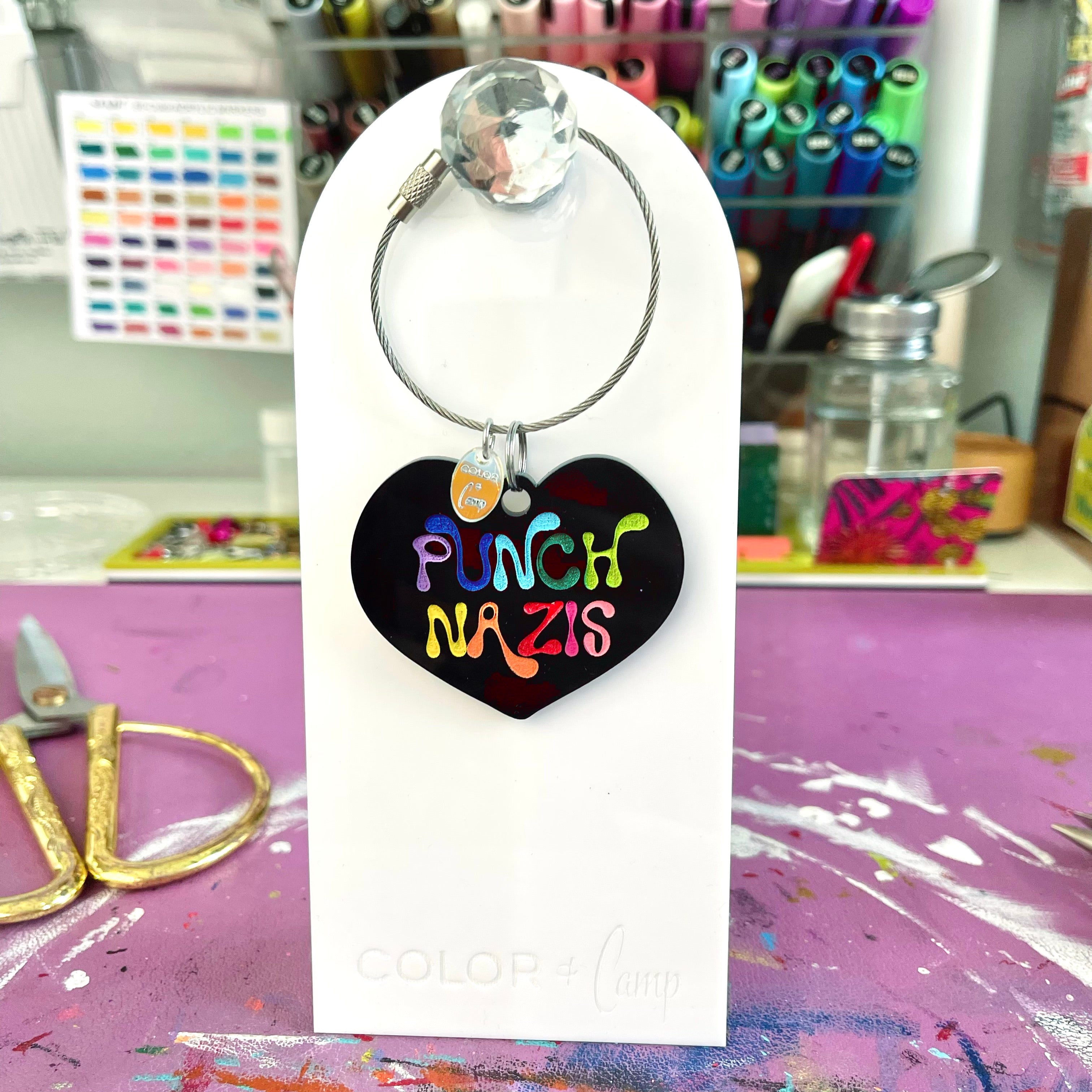 Punch Em - Retro Rainbow Keychain/Bag Tag