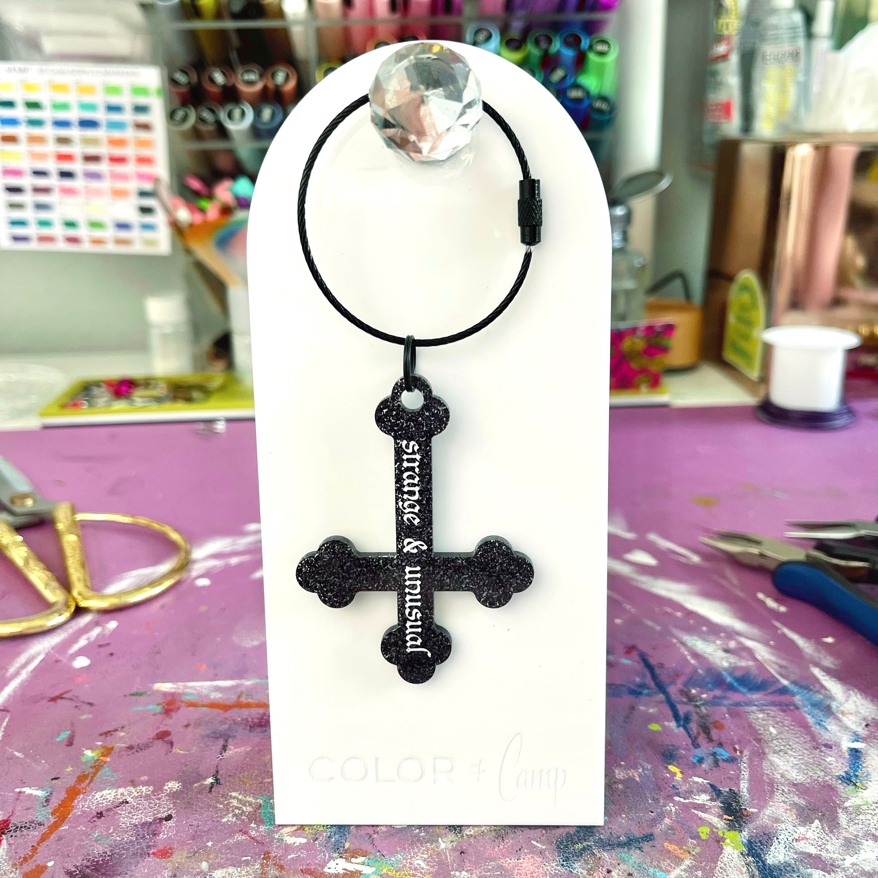 Strange & Unusual Gothic Cross Keychain/Bag Tag