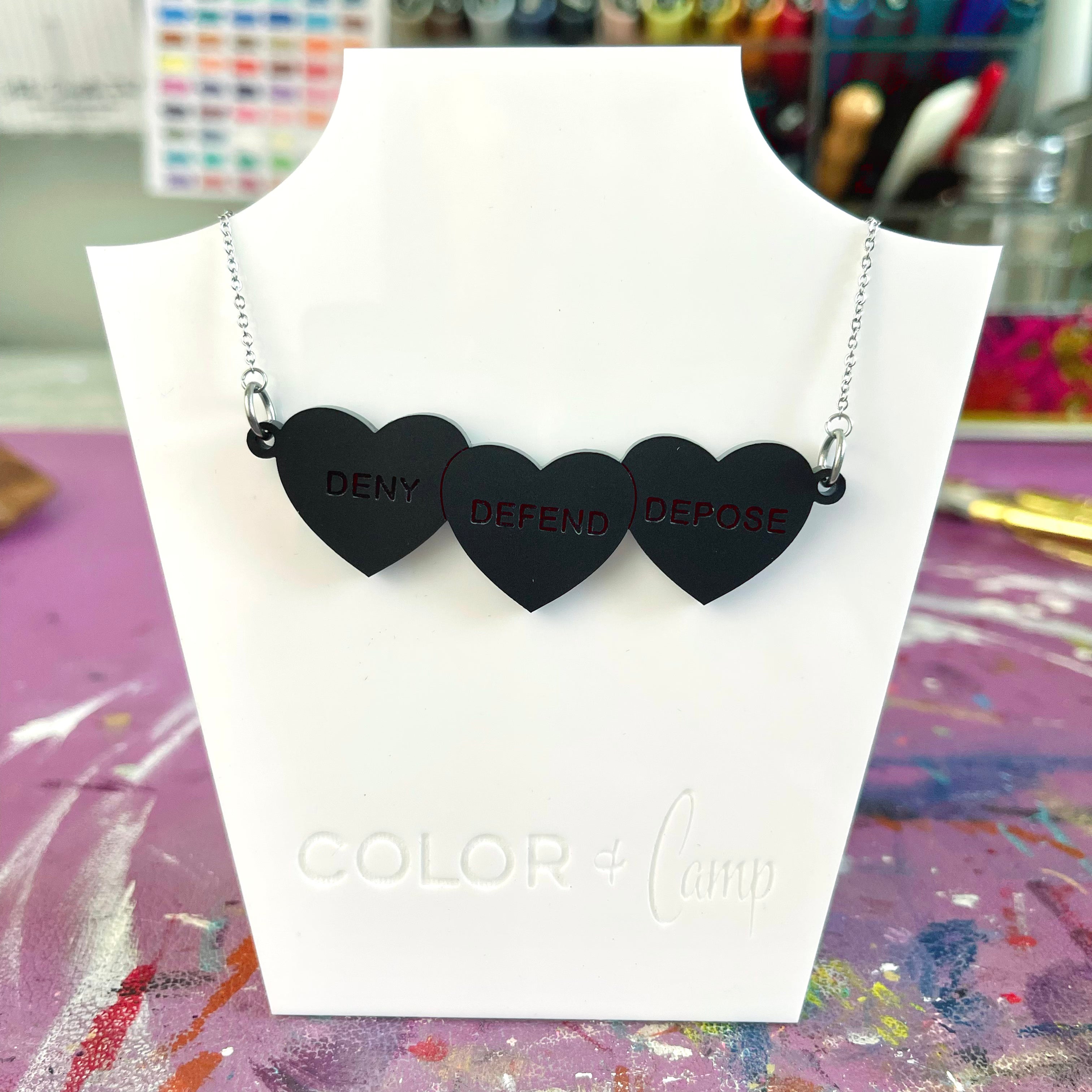 Triple D Goth Hearts Statement Necklace