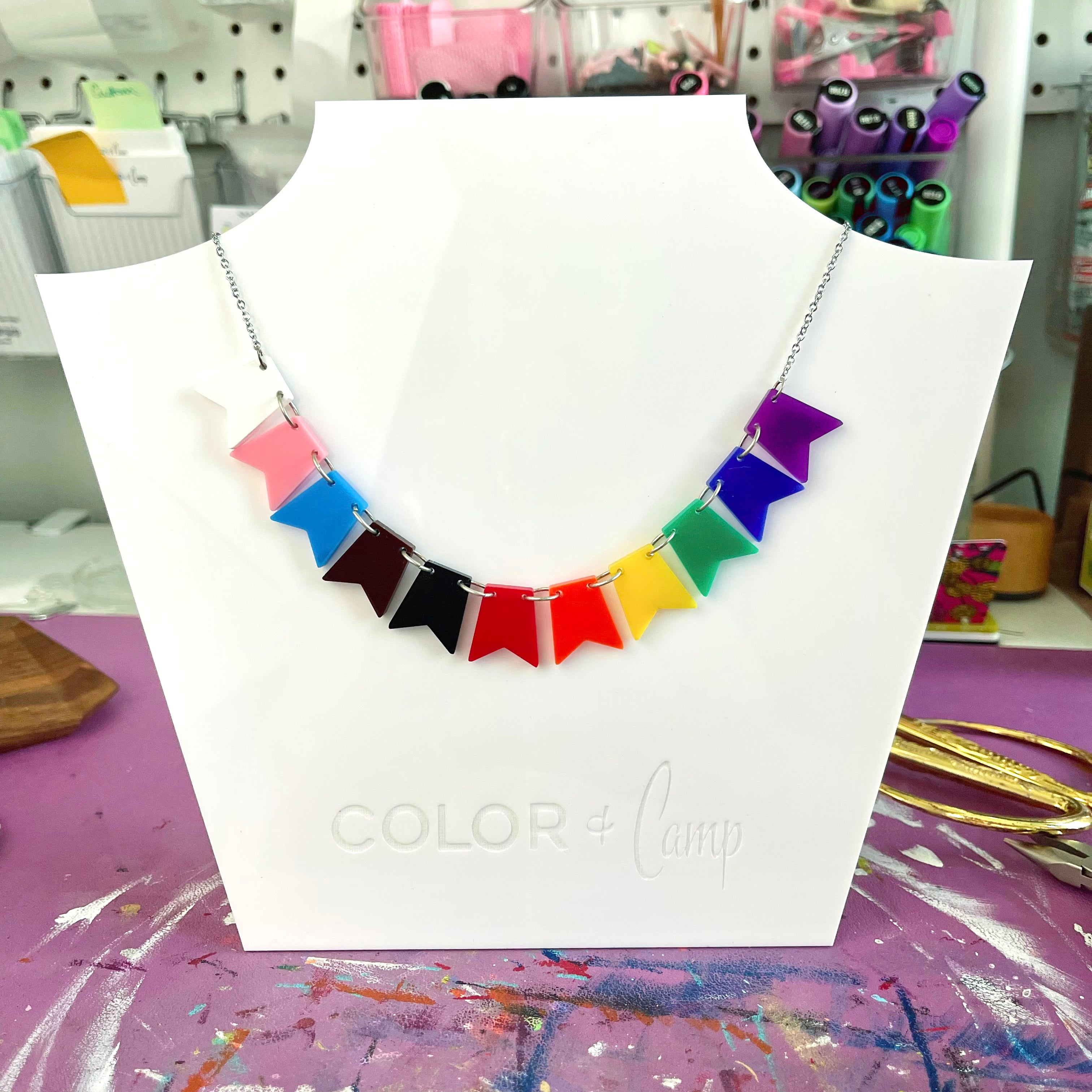 LGBTQ Pride Flag Bunting Necklace