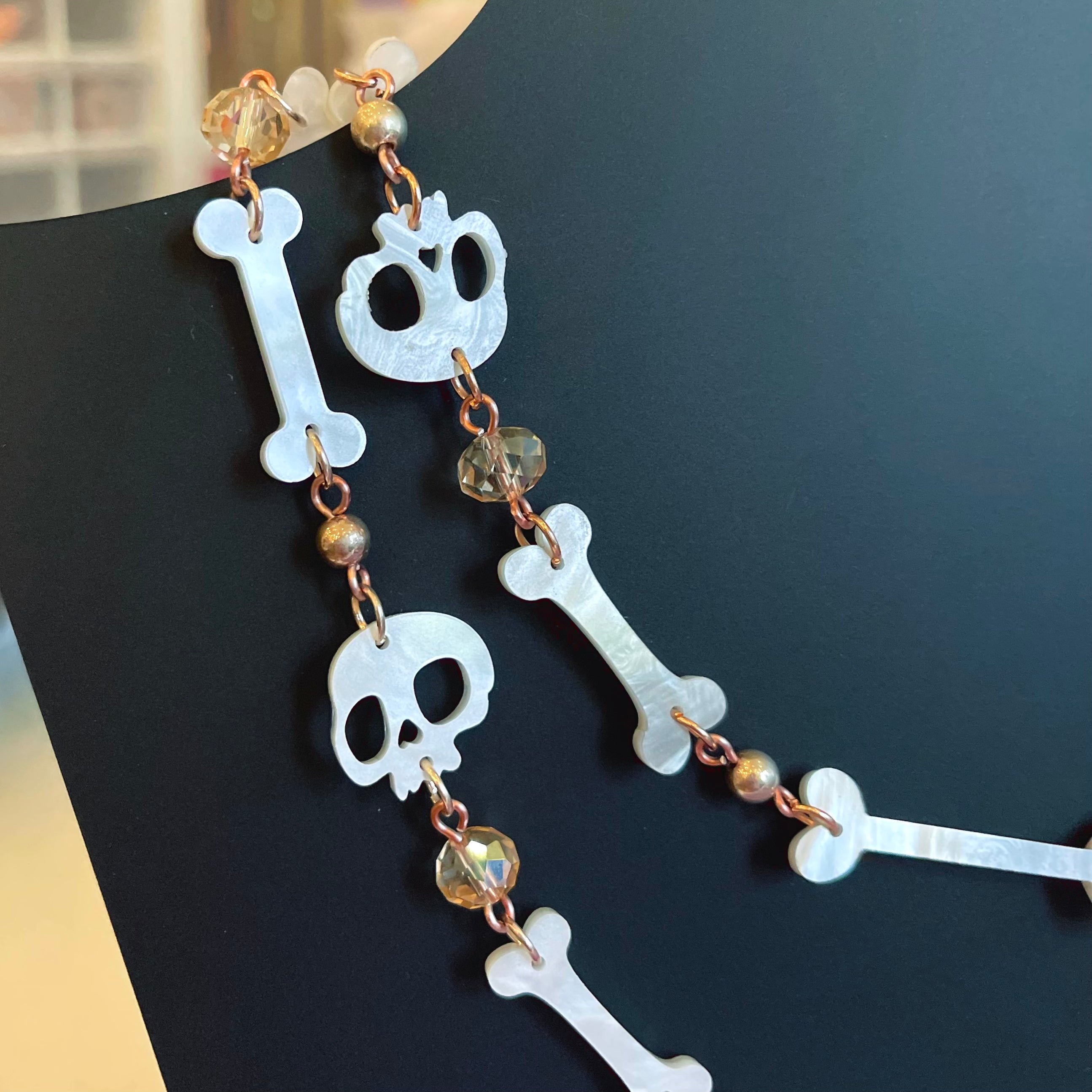 Buxom Bones - Rose Gold Glam Halloween Necklace